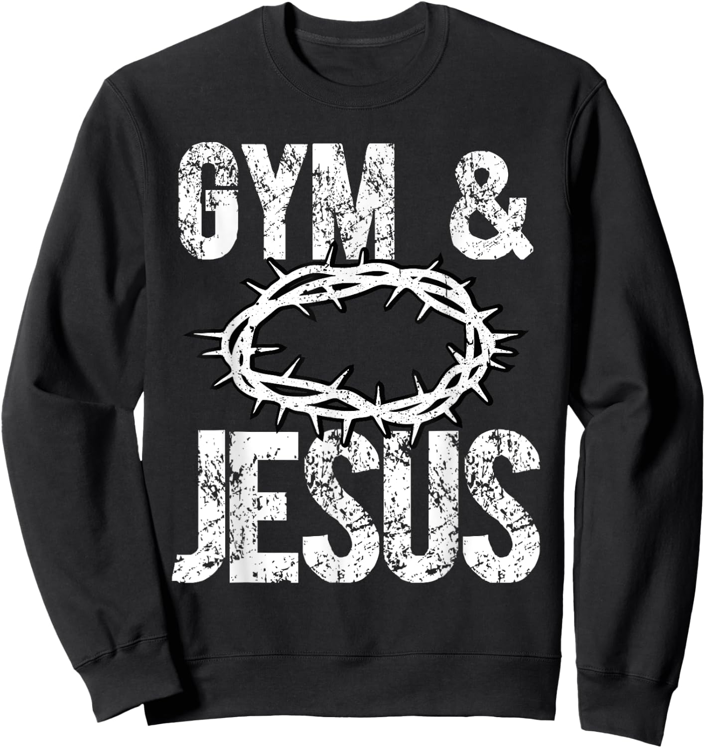 Gym And Jesus Christian Bodybuilder Religious Bodybuilding Sweatshirt - Sweatshirt | Black