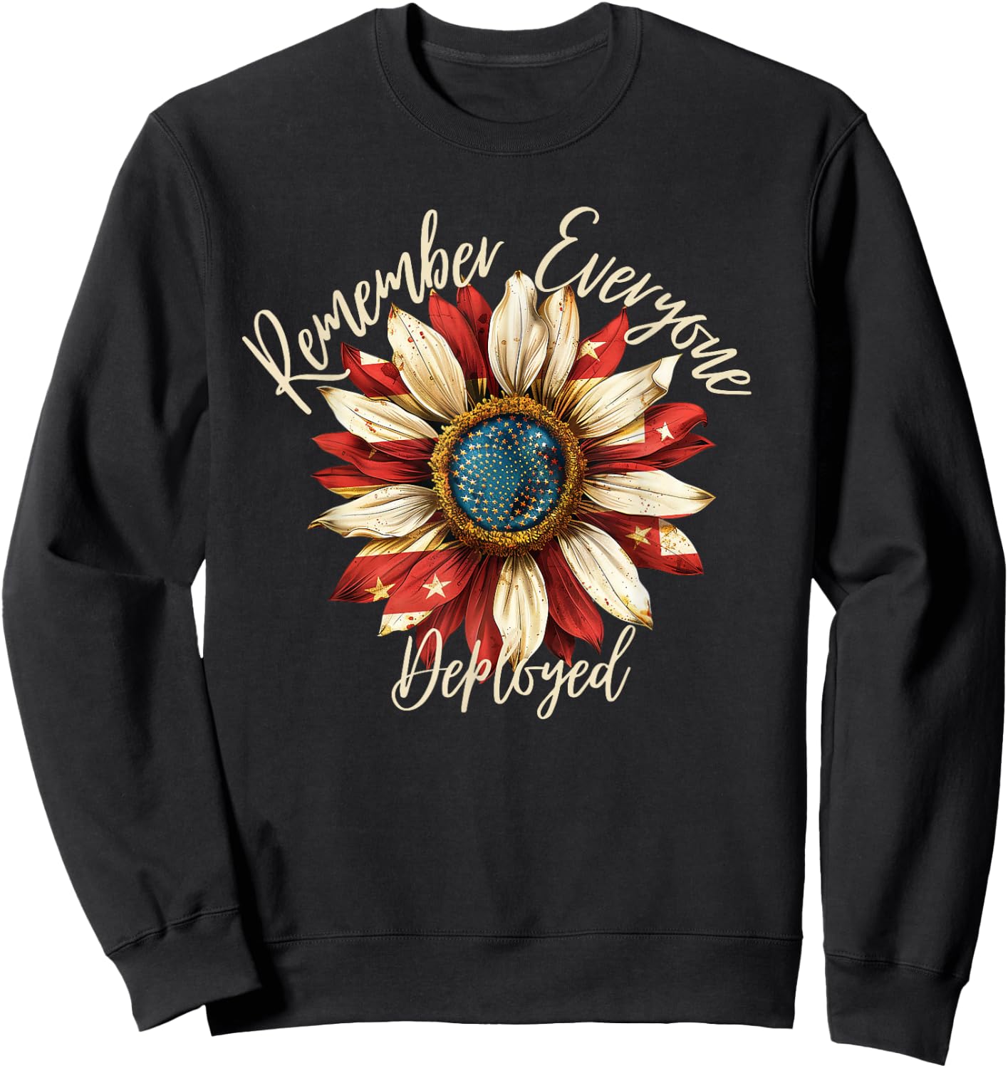 Patriotic Remember Everyone Deployed Red Friday Military Sweatshirt - Sweatshirt | Black