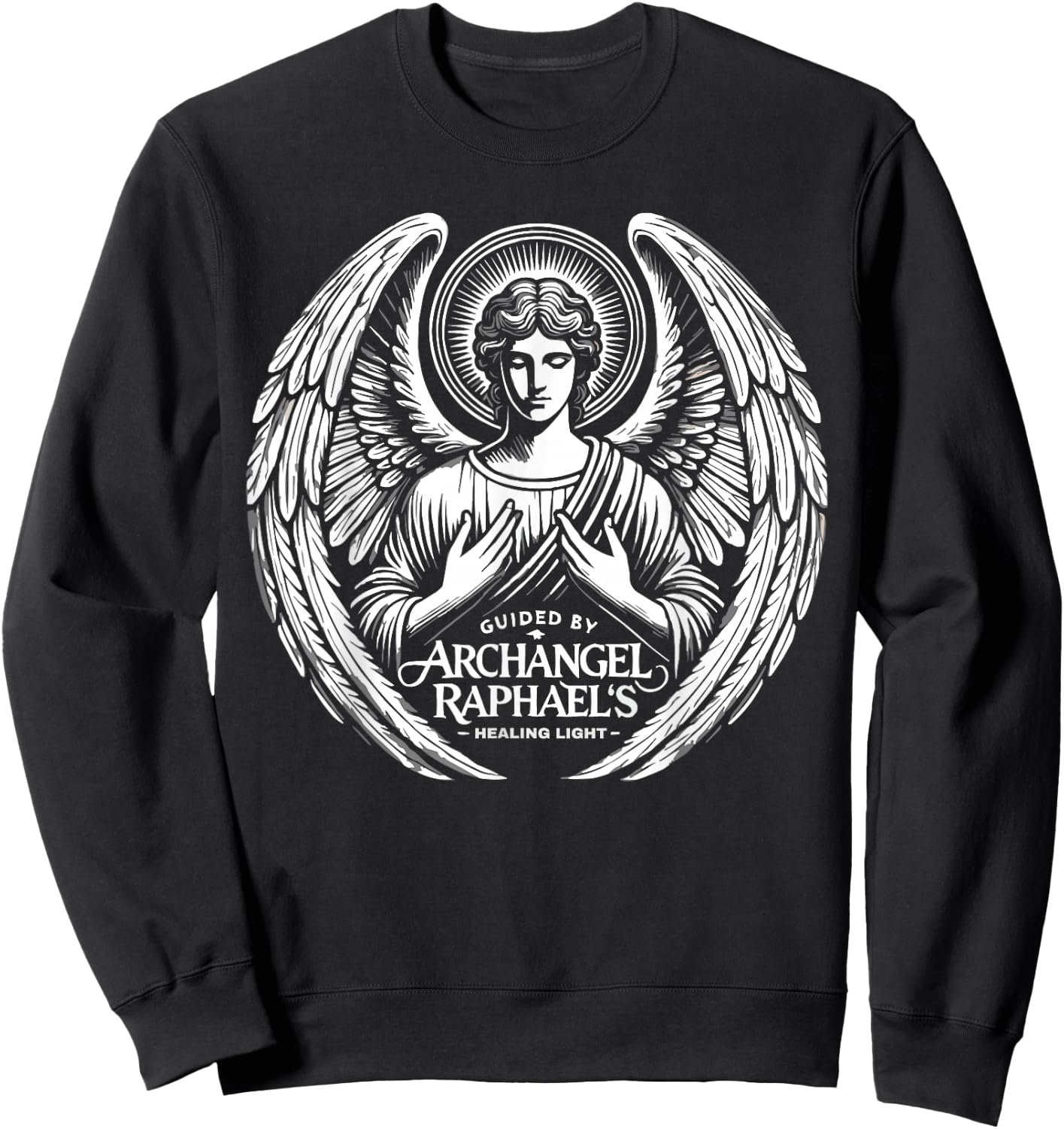 Archangel Raphael Catholic Christianity Guardian Angel Sweatshirt - Sweatshirt | Black