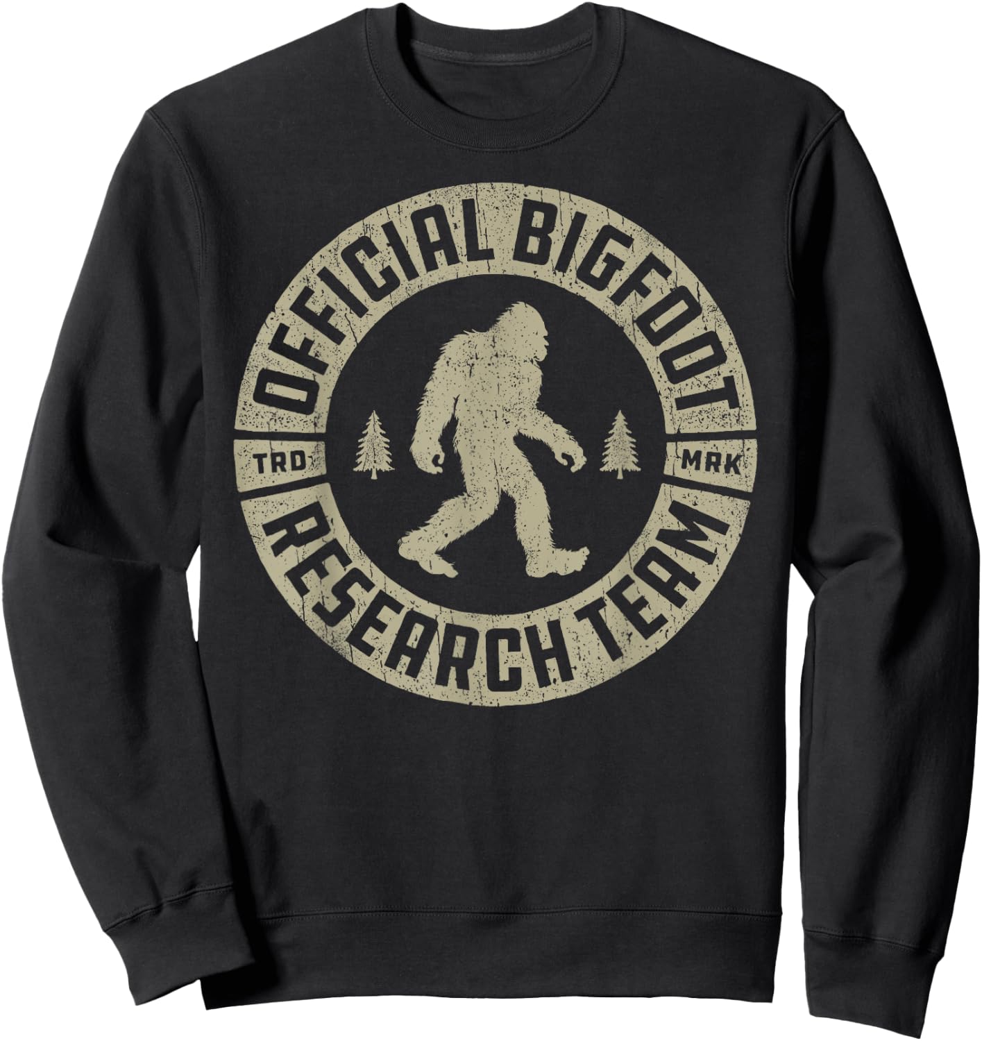 Bigfoot Research Team Retro Vintage Sasquatch Men Women Sweatshirt - Sweatshirt | Black