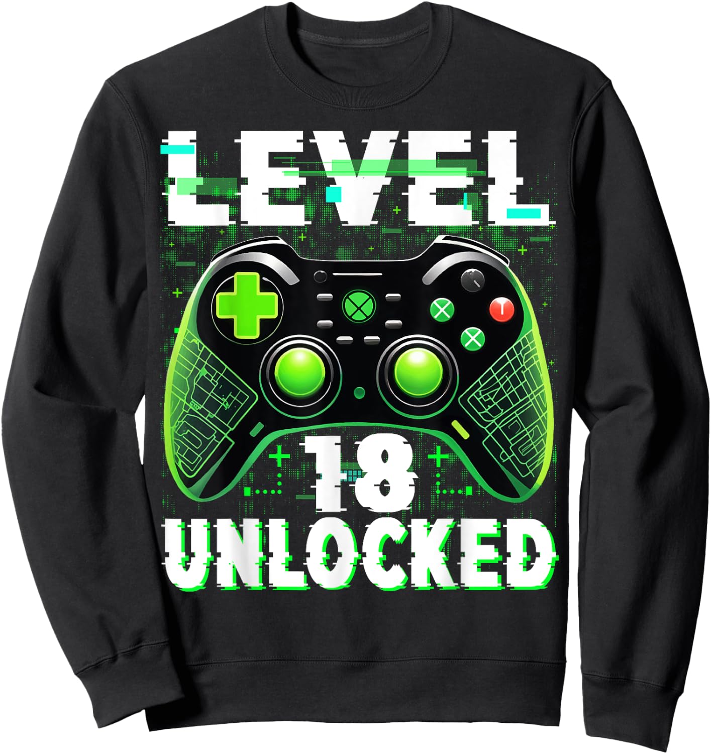 Level 18 Unlocked Shirt Funny Video Gamer Geek 18th Birthday Sweatshirt - Sweatshirt | Black