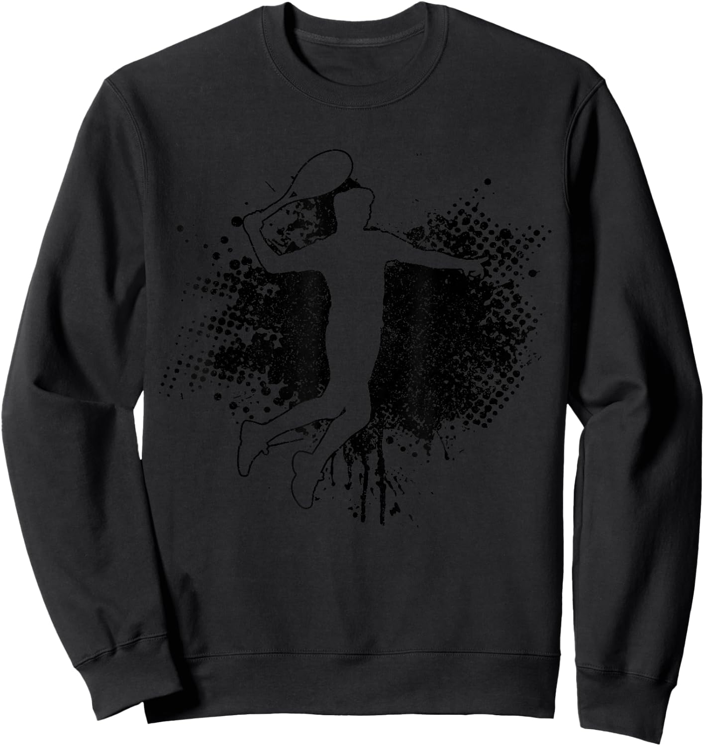 Tennis Player Sports Vintage Men Women Tennis Sweatshirt - Sweatshirt | Black