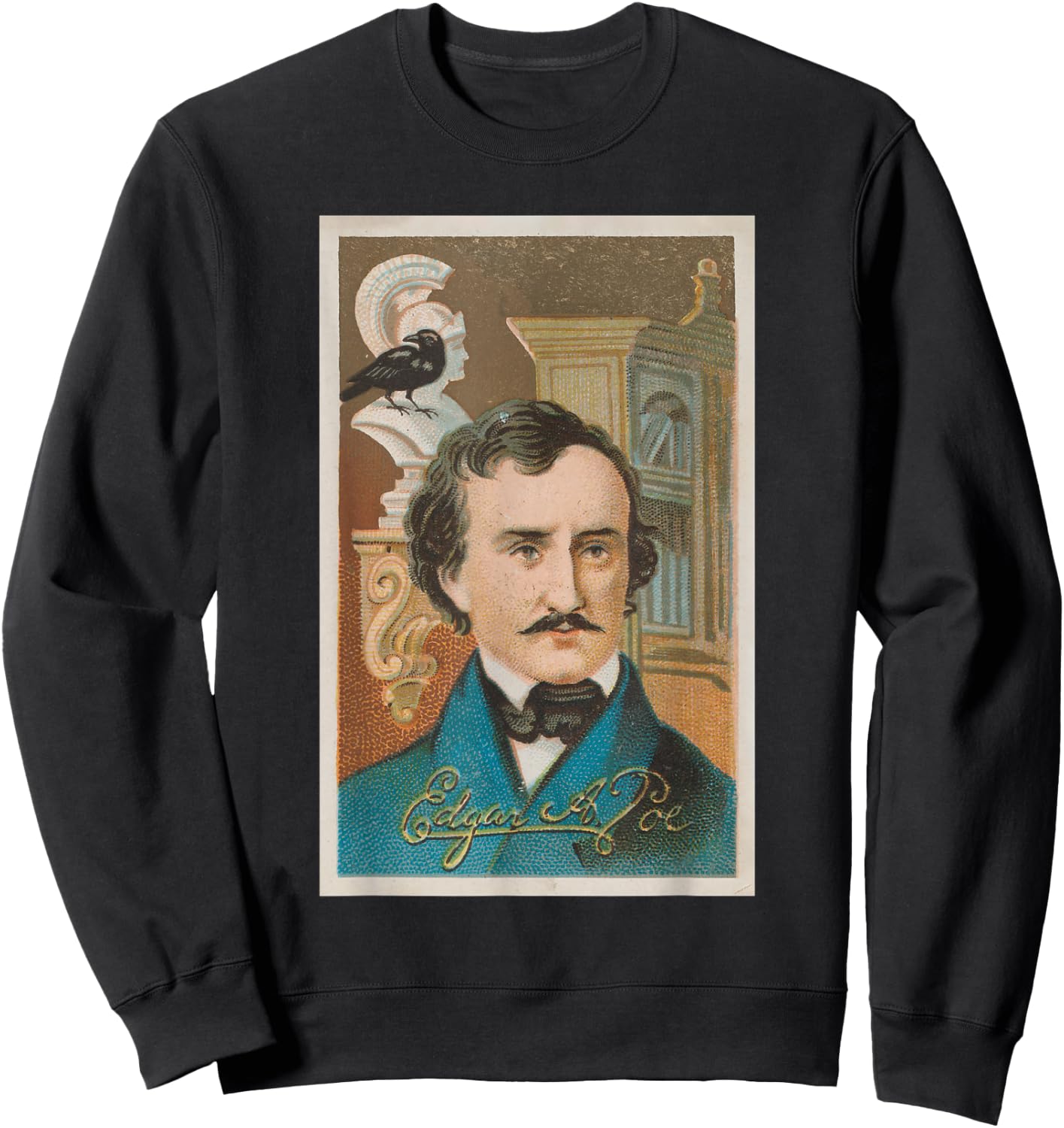 Edgar Allen Poe Illustrative Portrait (1888) Sweatshirt - Sweatshirt | Black