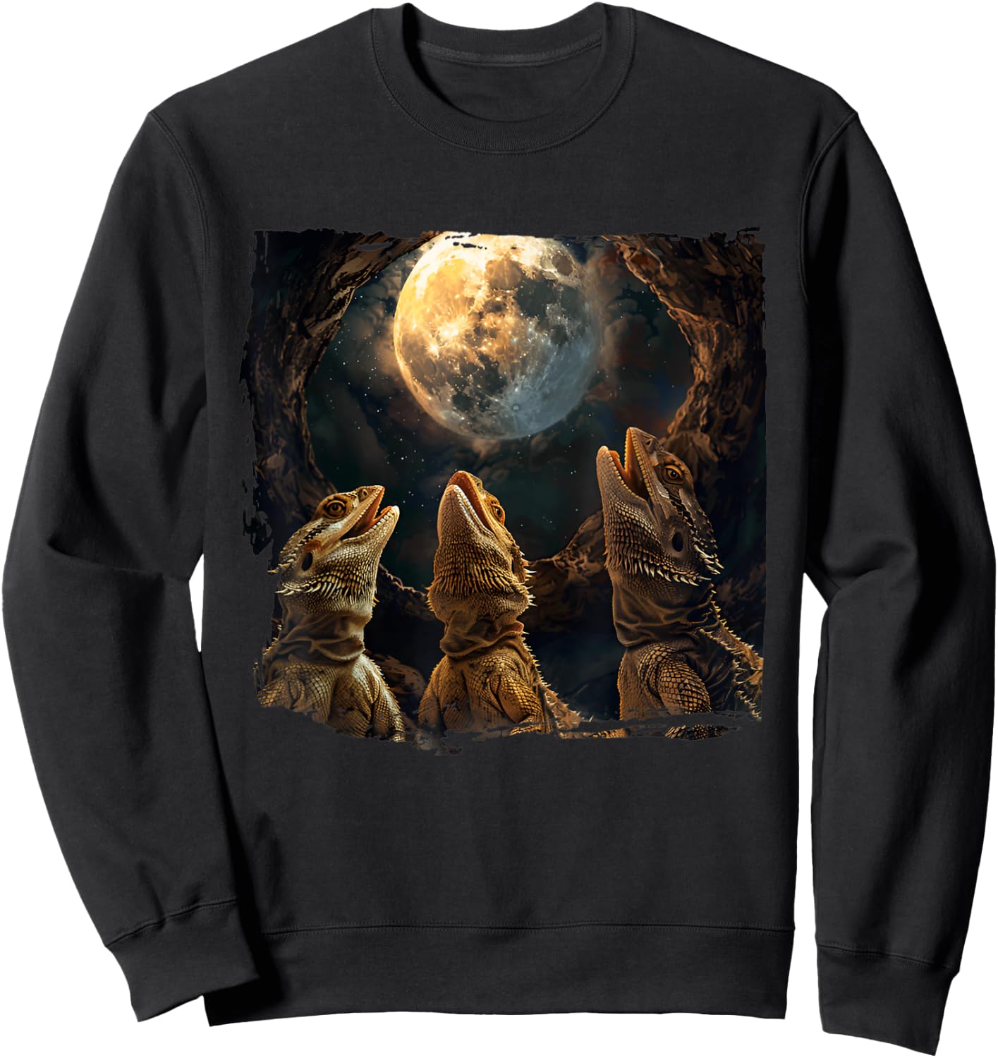 Bearded Dragons Howl At Moon Bearded Dragons Owner Sweatshirt - Sweatshirt | Black