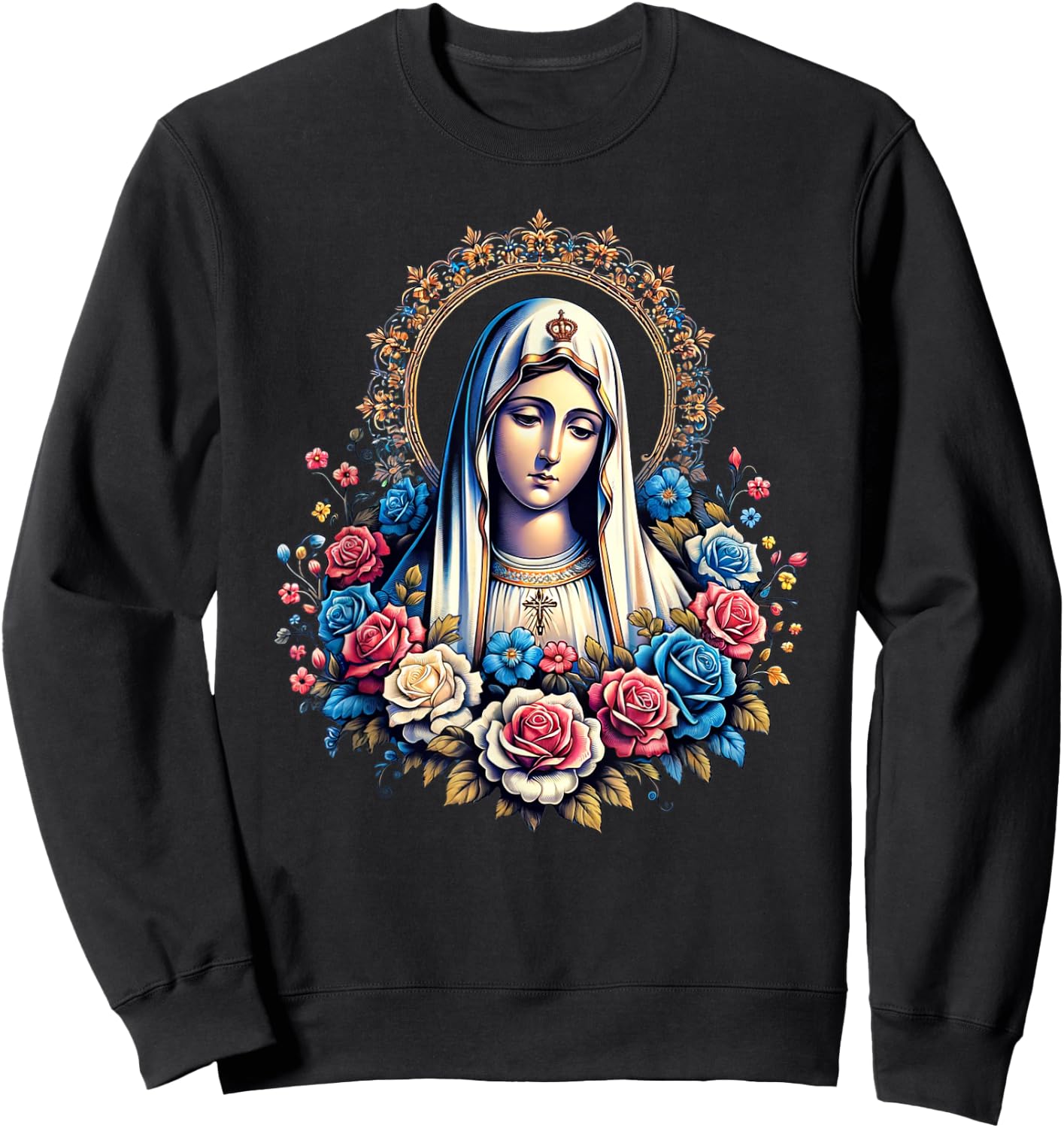 Our Lady Of Fatima Saint Mary Mother Mary Powerful Symbol Sweatshirt - Sweatshirt | Black