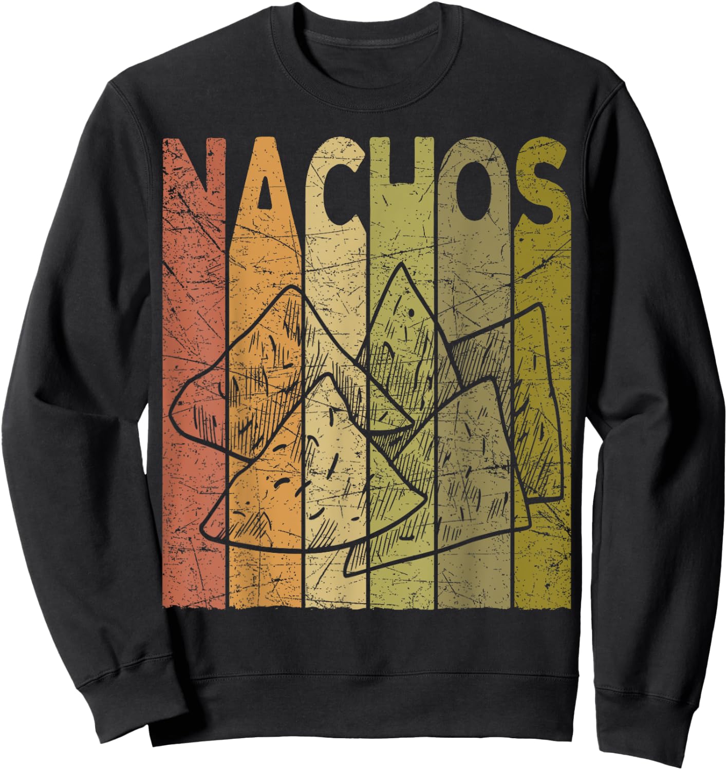 Mexican Nachos Vintage Mexican Food Retro Foodie Nacho Sweatshirt - Sweatshirt | Black