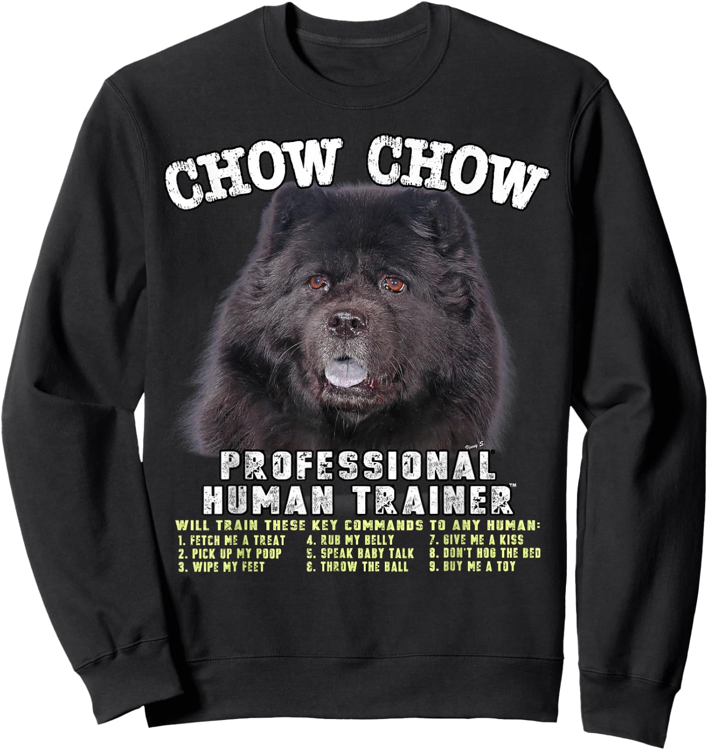Chow Chow Black Professional Human Trainer Sweatshirt - Sweatshirt | Black