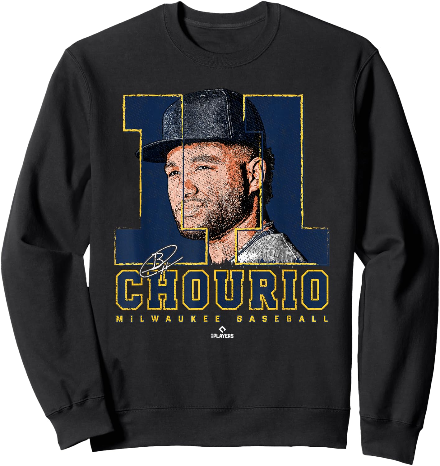 Silhouette Jackson Chourio Milwaukee MLBPA Sweatshirt - Sweatshirt | Black