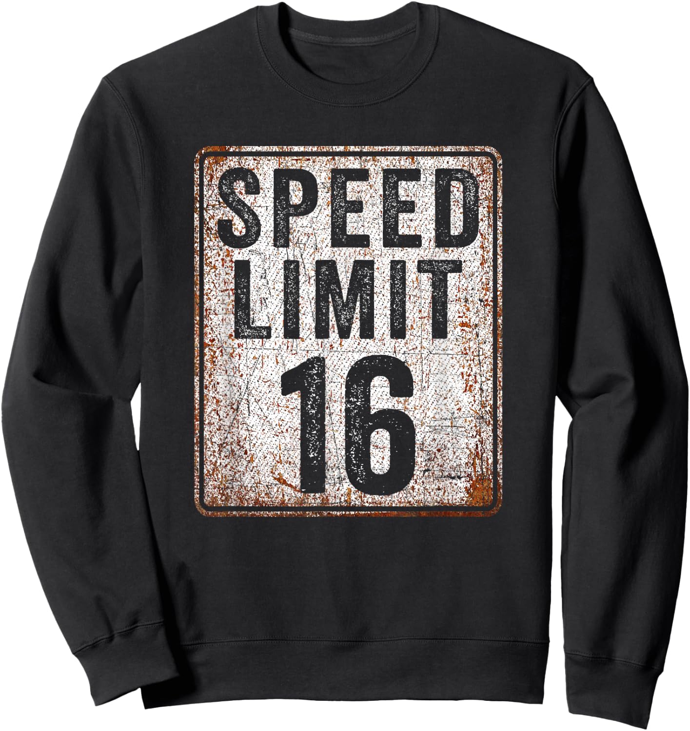 16th Birthday Speed Limit Sign 16 MPH 16 Year Old Funny Sweatshirt - Sweatshirt | Black