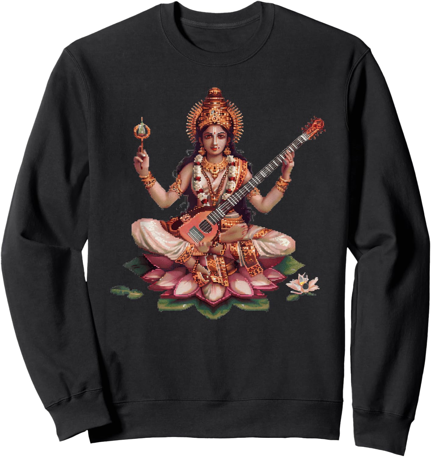 Saraswati Pixel Art Sweatshirt - Sweatshirt | Black