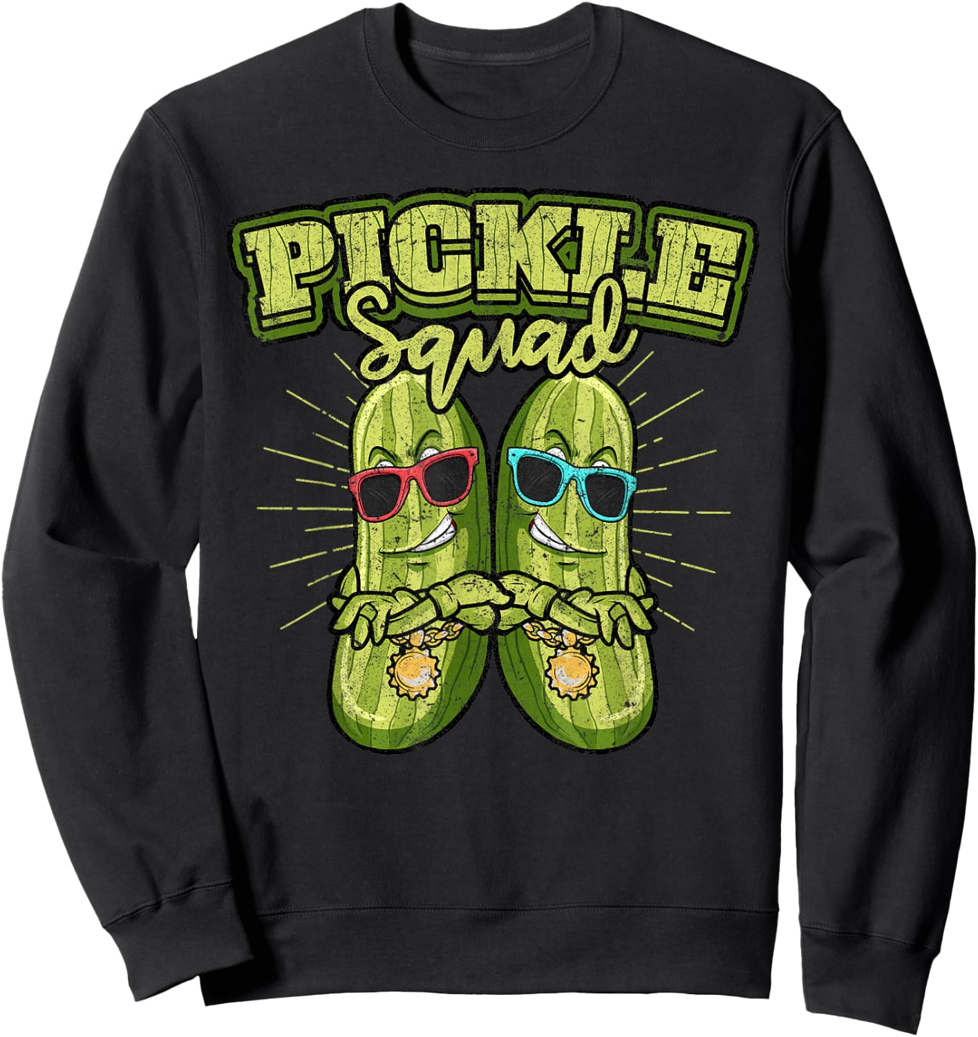 Pickle Squad Cucumber Dill Pickles Funny Pickle Sweatshirt - Sweatshirt | Black