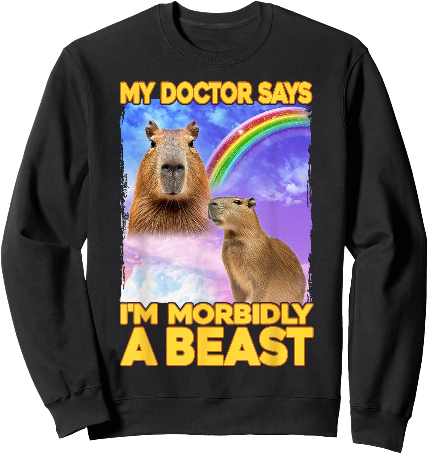 My Doctor Says I'm Morbidly A Beast Capybara Sweatshirt - Sweatshirt | Black