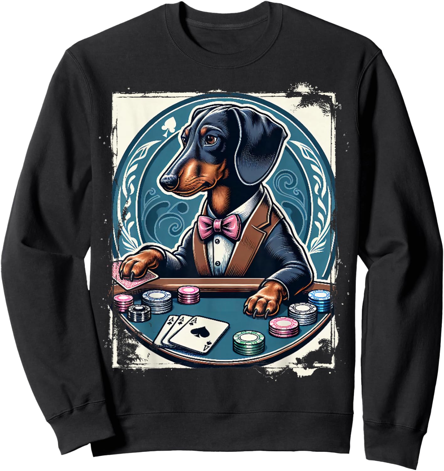 Dachshund Poker Costume Funny Teckel Dog Owner Pokers Women Sweatshirt - Sweatshirt | Black