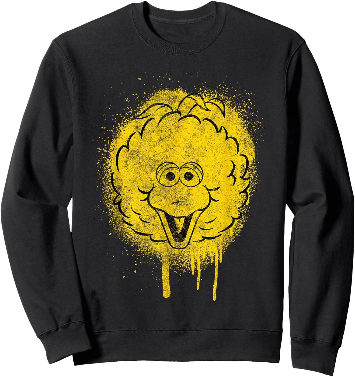 Sesame Street Big Bird Graffiti Spray Face Halloween Costume Sweatshirt - Sweatshirt | Black