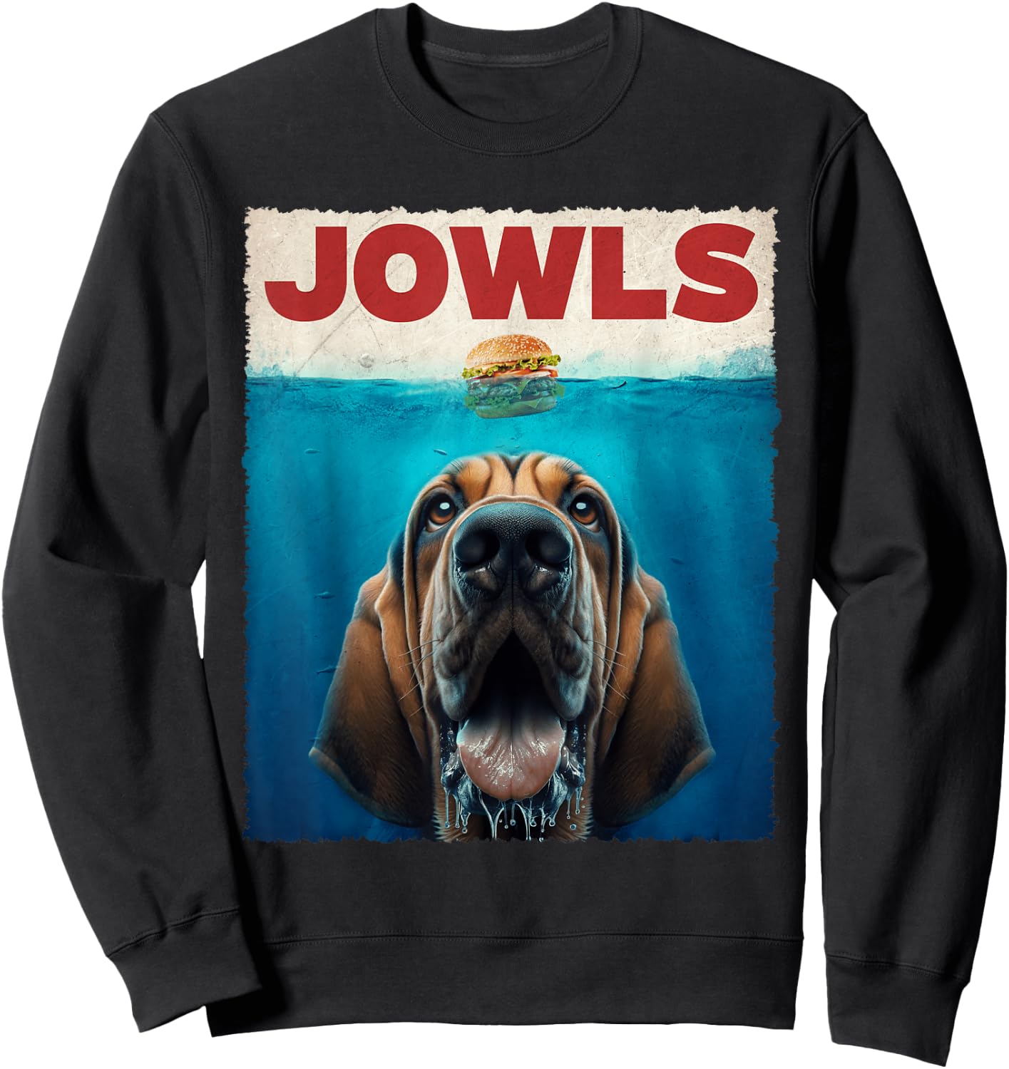 Graphic Jowls Bloodhound Dogs Awesome Animal Costume Humor Sweatshirt - Sweatshirt | Black
