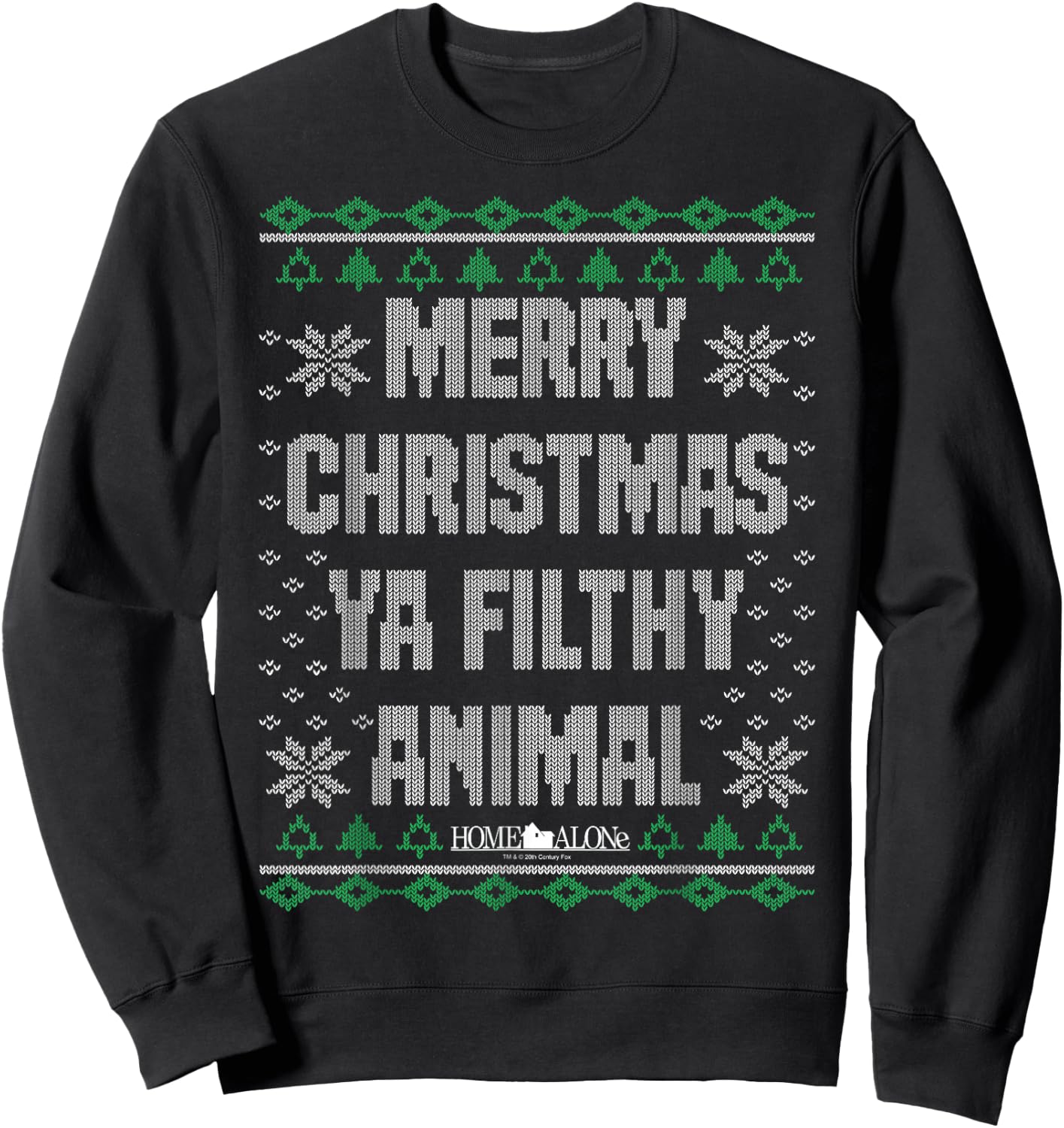 Home Alone Merry Christmas Ya Filthy Animal Ugly Sweater Sweatshirt - Sweatshirt | Black