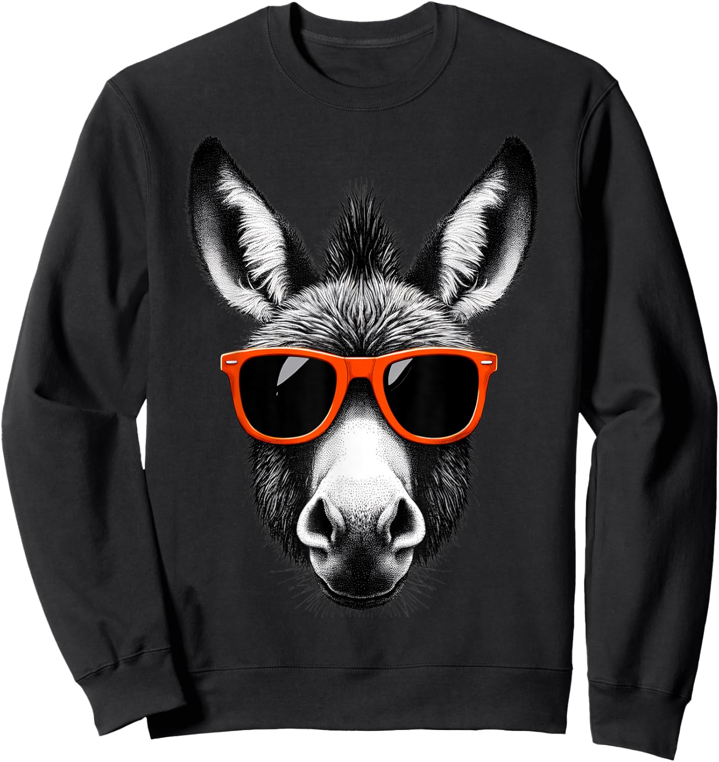 Cool Mule Wearing Sunglasses Graphic Art Sweatshirt - Sweatshirt | Black