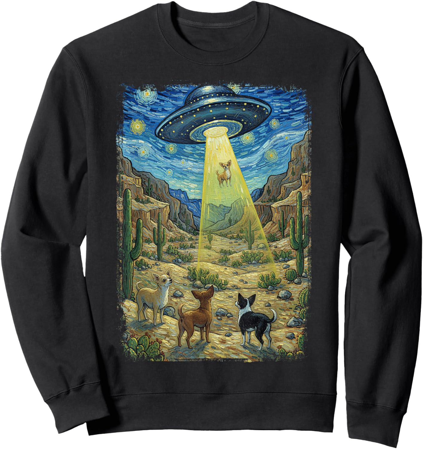 Alien Abduction Chihuahua Sweatshirt - Sweatshirt | Black