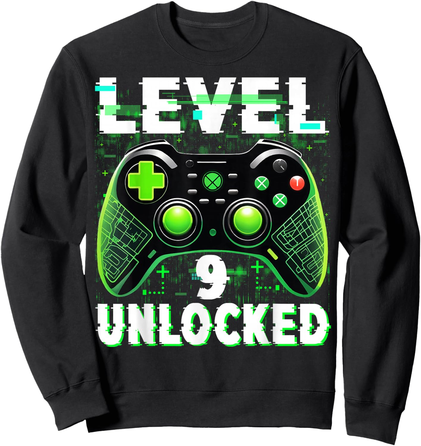 Level 9 Unlocked Shirt Funny Video Gamer Geek 9th Birthday Sweatshirt - Sweatshirt | Black