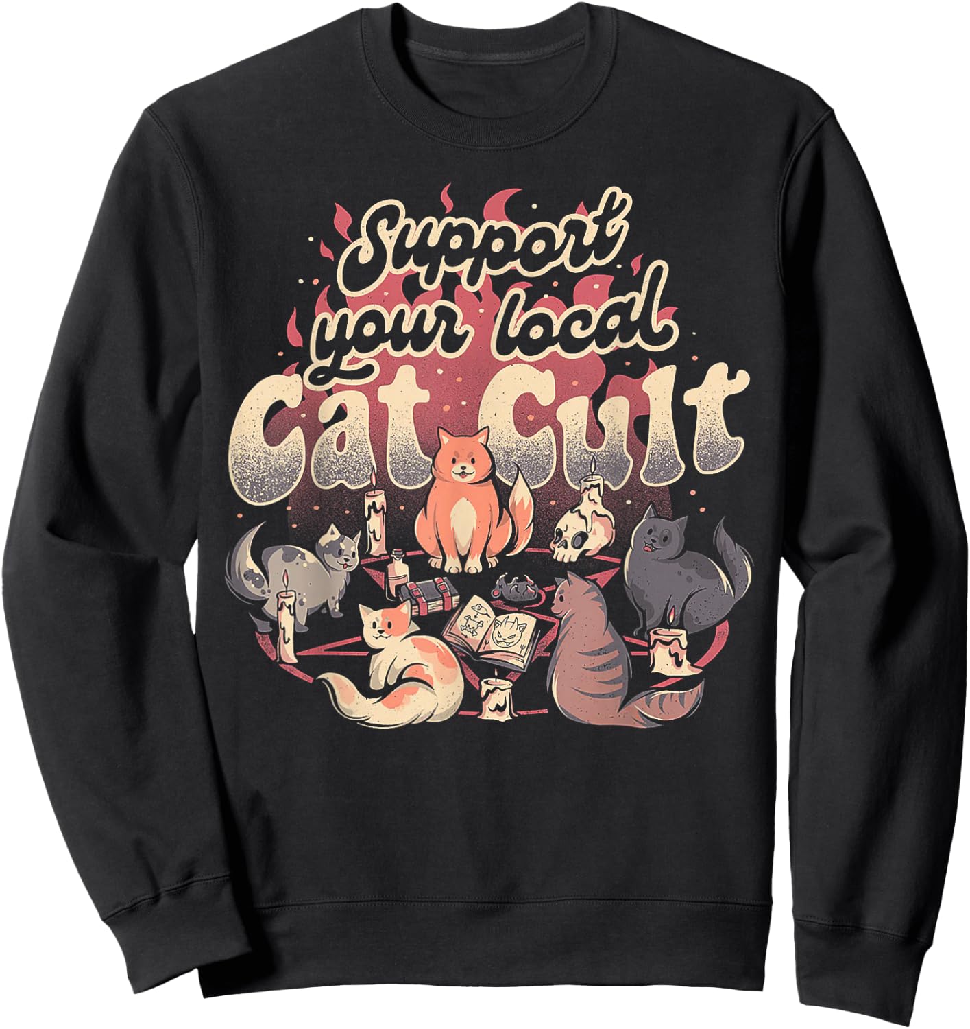 Support Your Local Cat Cult Sweatshirt - Sweatshirt | Black