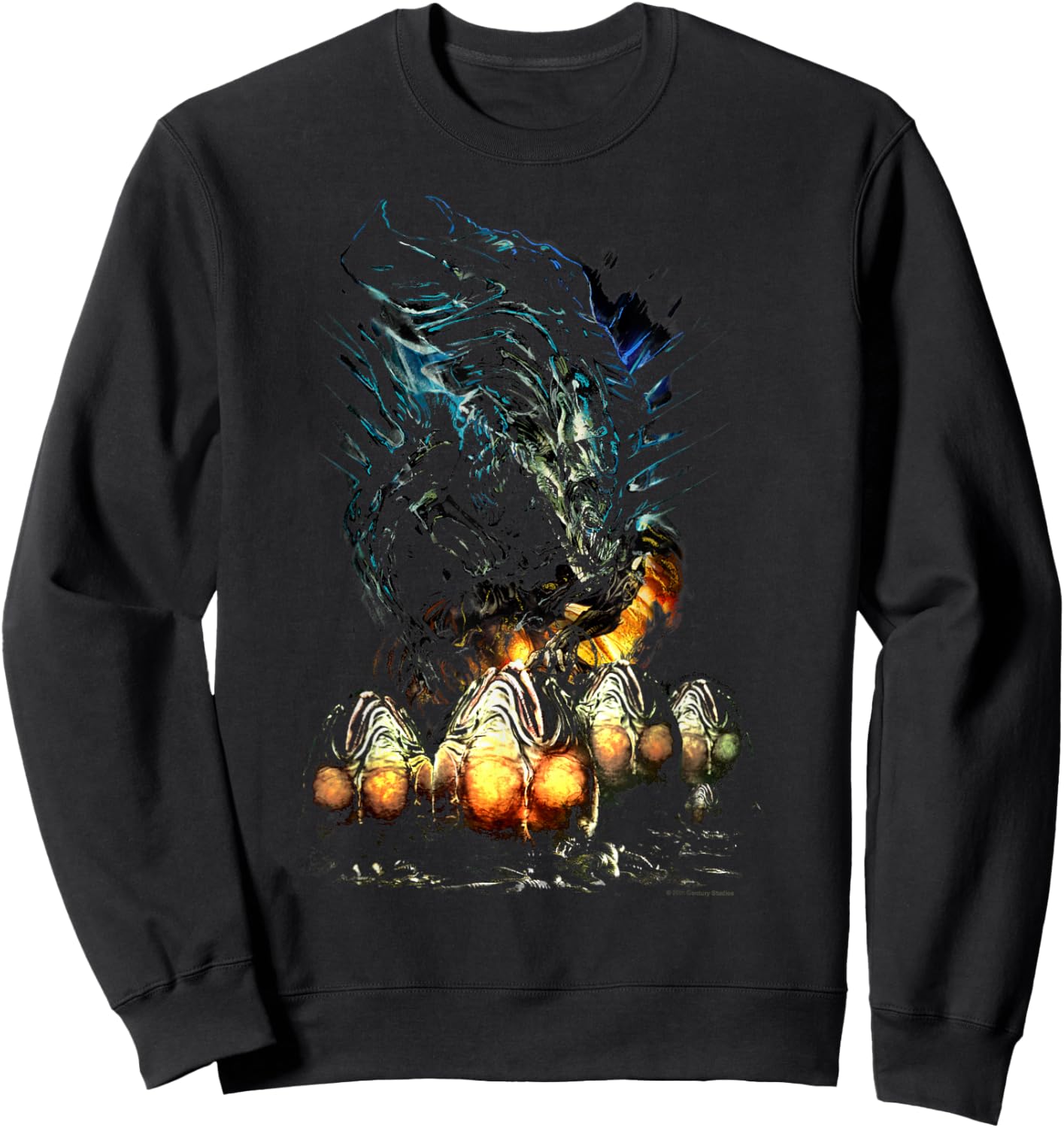 Aliens Iconic Epic Xenomorph XX121 And Eggs Big Chest Poster Sweatshirt - Sweatshirt | Black