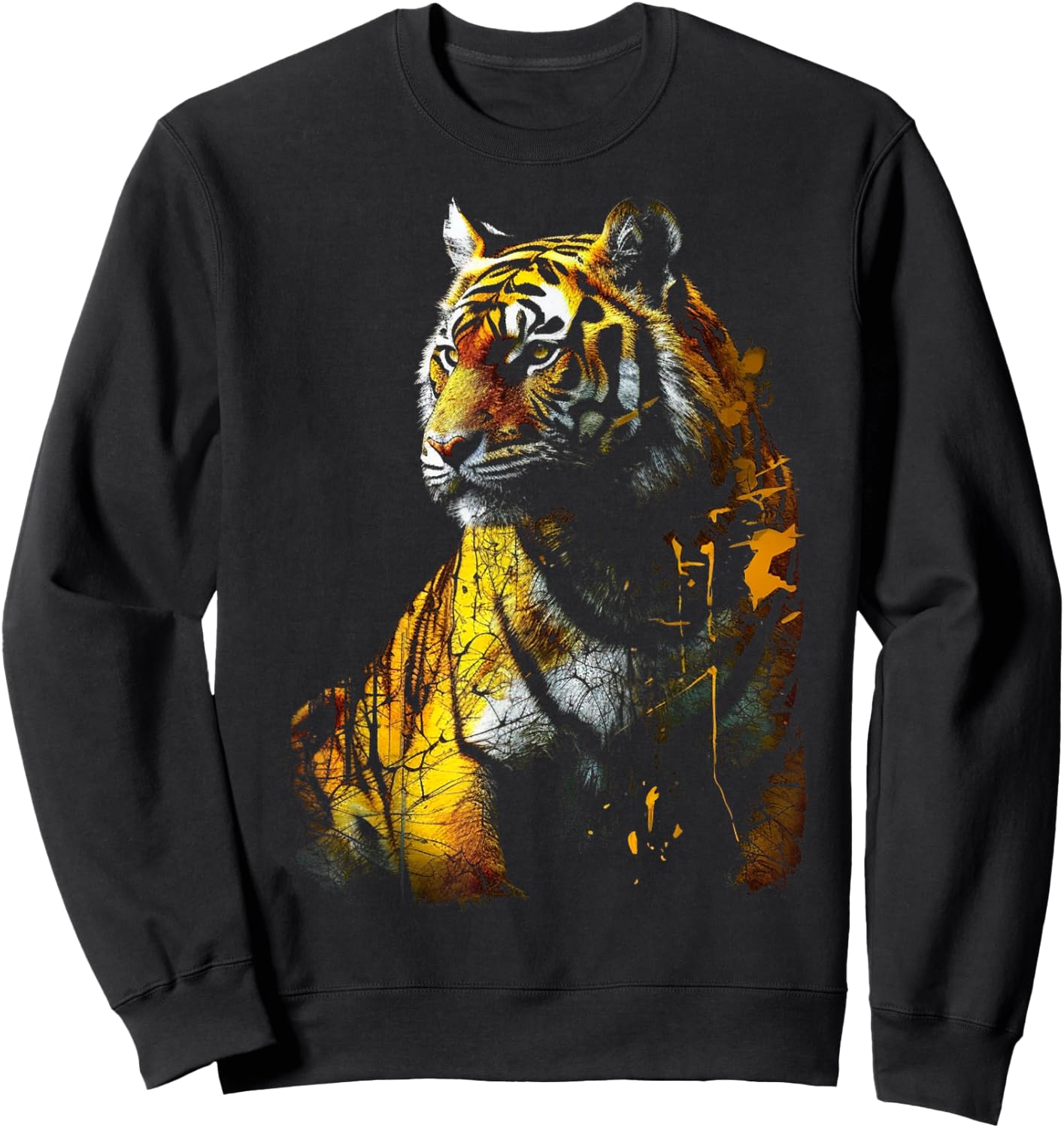Tiger Artwork - Animal Art Zoo Tiger Sweatshirt - Sweatshirt | Black