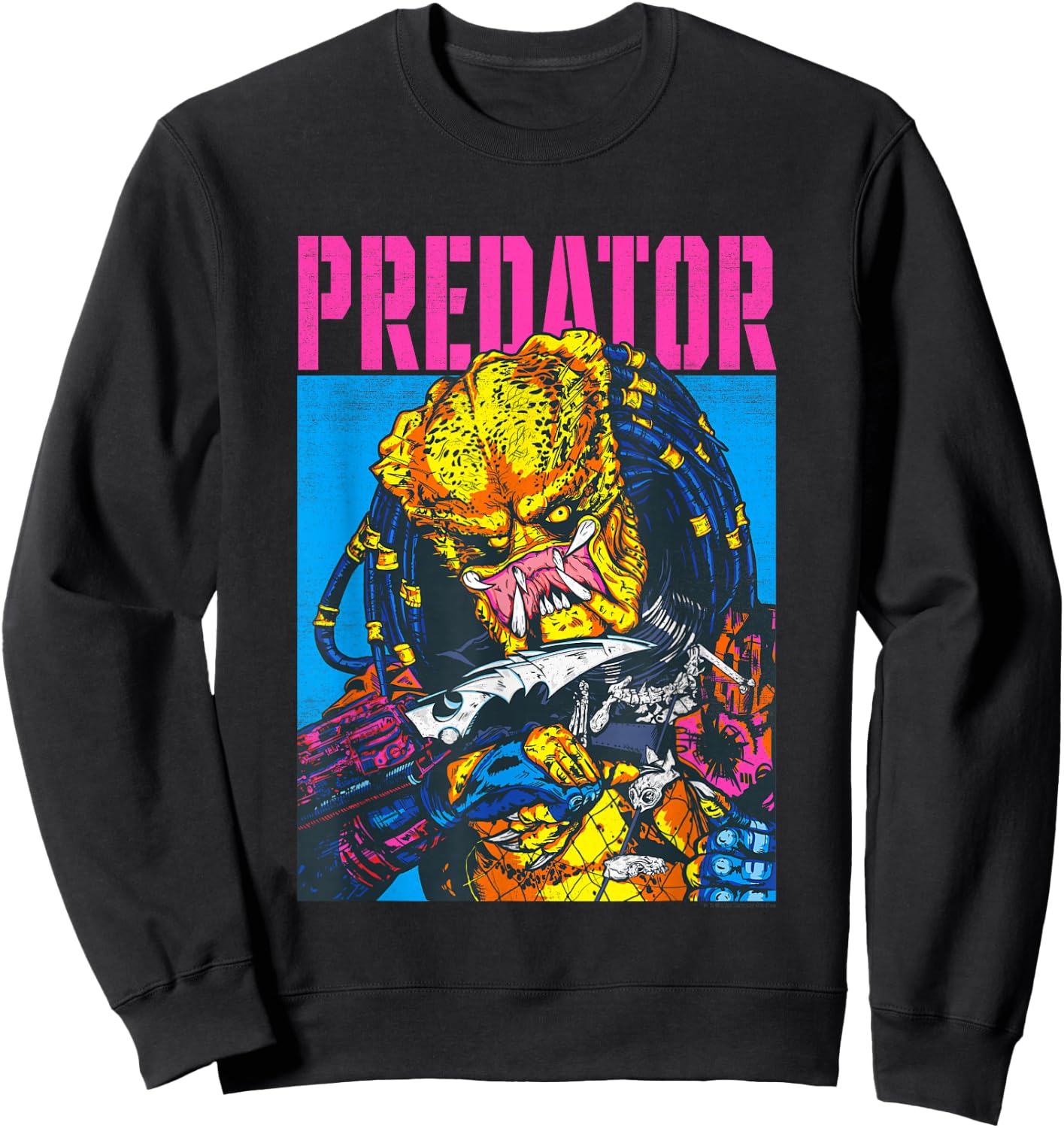 Aliens Iconic Epic Predator Retro Comic Big Chest Portrait Sweatshirt - Sweatshirt | Black