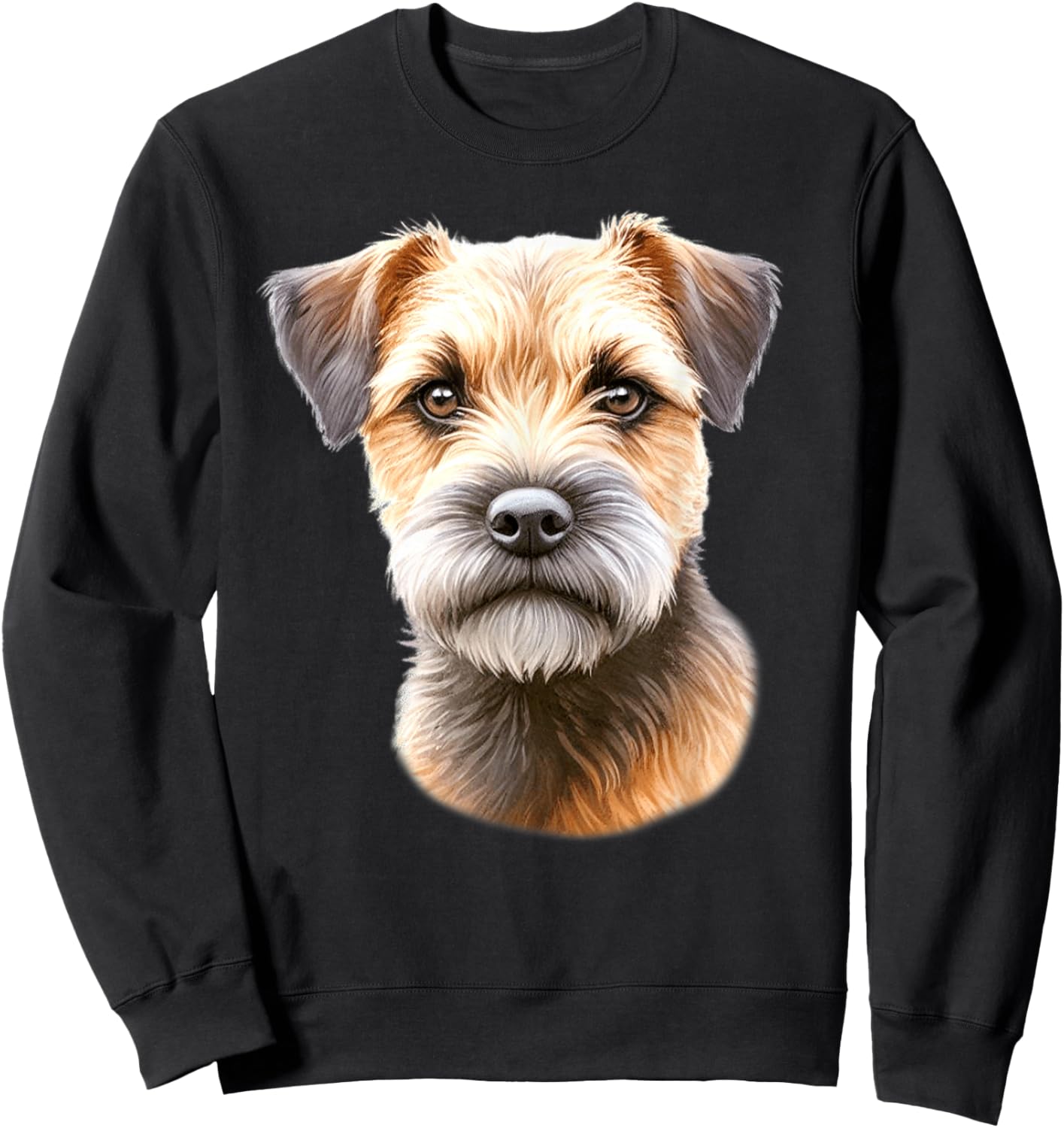 Border Terrier Dog Portrait Sweatshirt - Sweatshirt | Black
