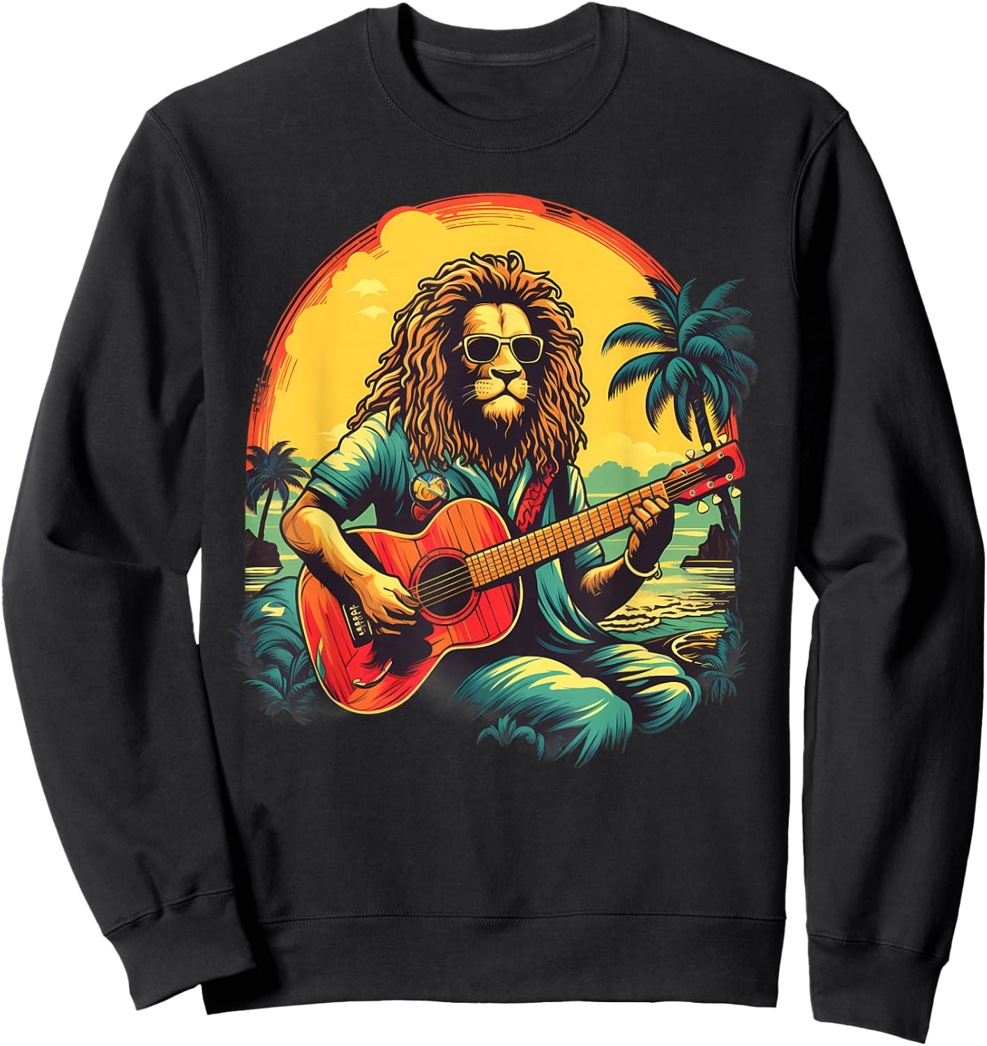 Rastafarian Pride Rasta Reggae Lion Reggae Music Hippie Sweatshirt - Sweatshirt | Black