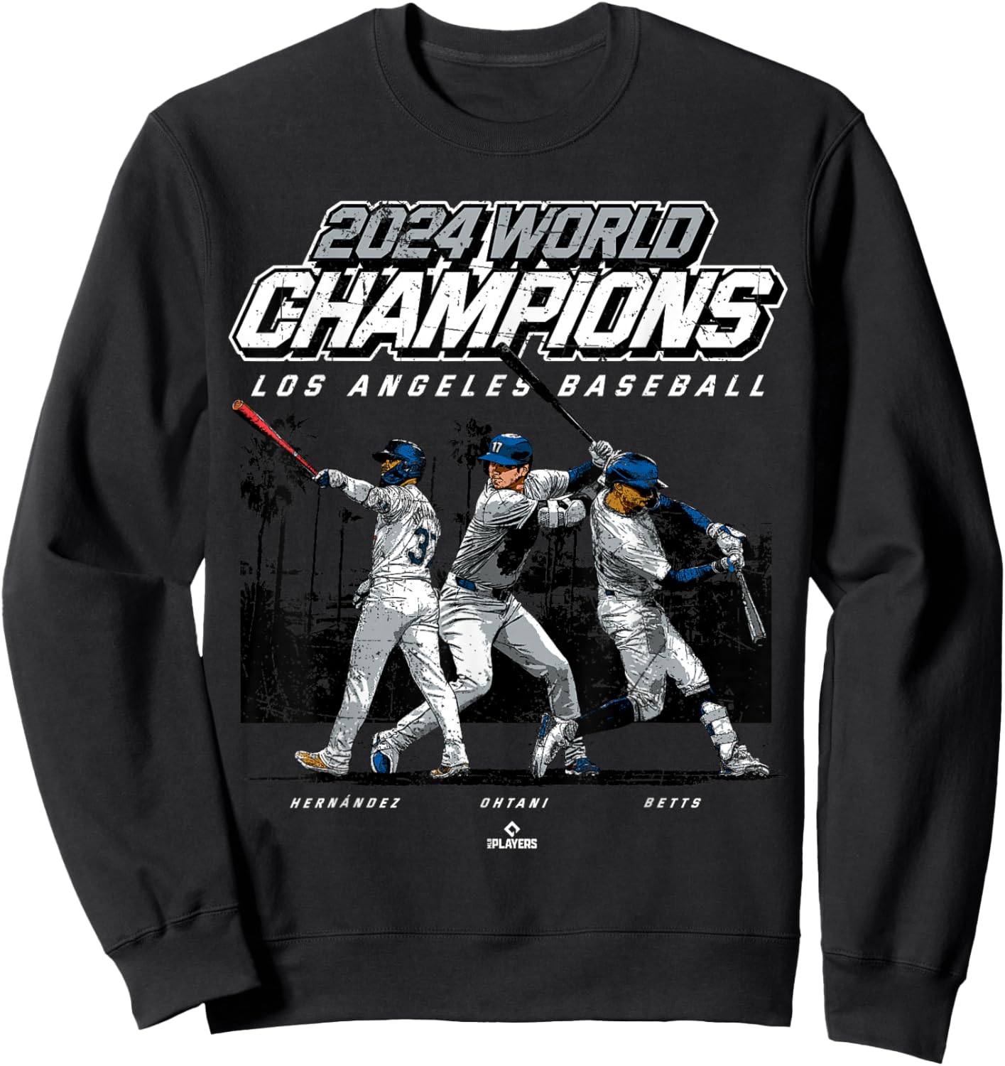 2024 Los Angeles World Champions Ohtani, Betts & Hernández Sweatshirt - Sweatshirt | Black