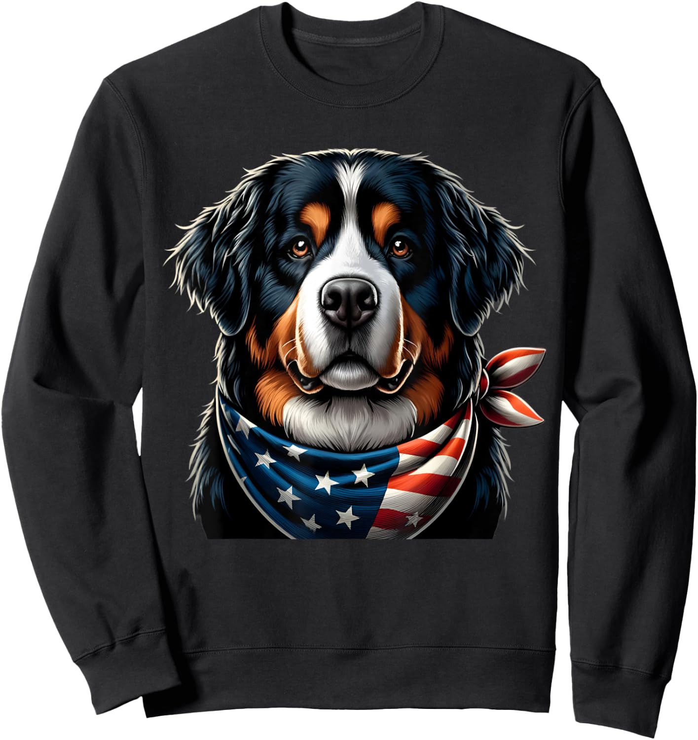 Bernese Mountain dog usa american flag Sweatshirt - Sweatshirt | Black