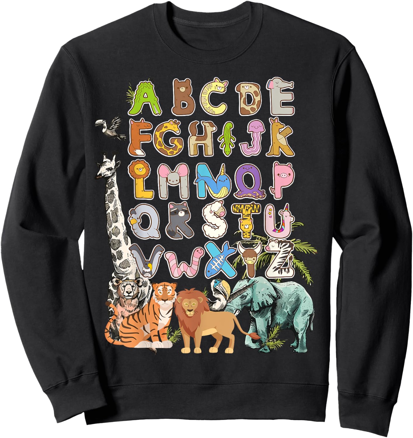 Forest Animals & Jungle Animal Idea For Kids & Animal Themed Sweatshirt - Sweatshirt | Black