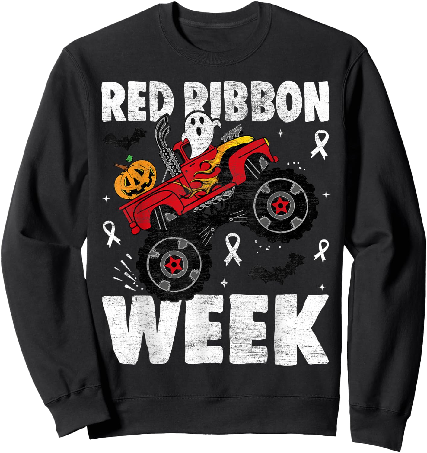 Red Ribbon Week Awareness Halloween Women Men Toddler Kids Sweatshirt - Sweatshirt | Black