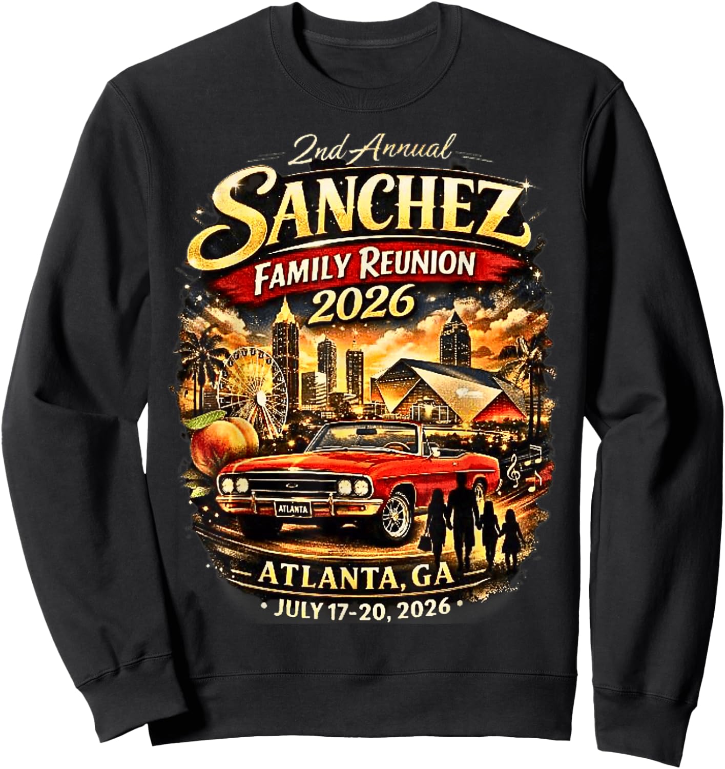 2nd Annual Sanchez Family Reunion 2026 Sweatshirt - Sweatshirt | Black