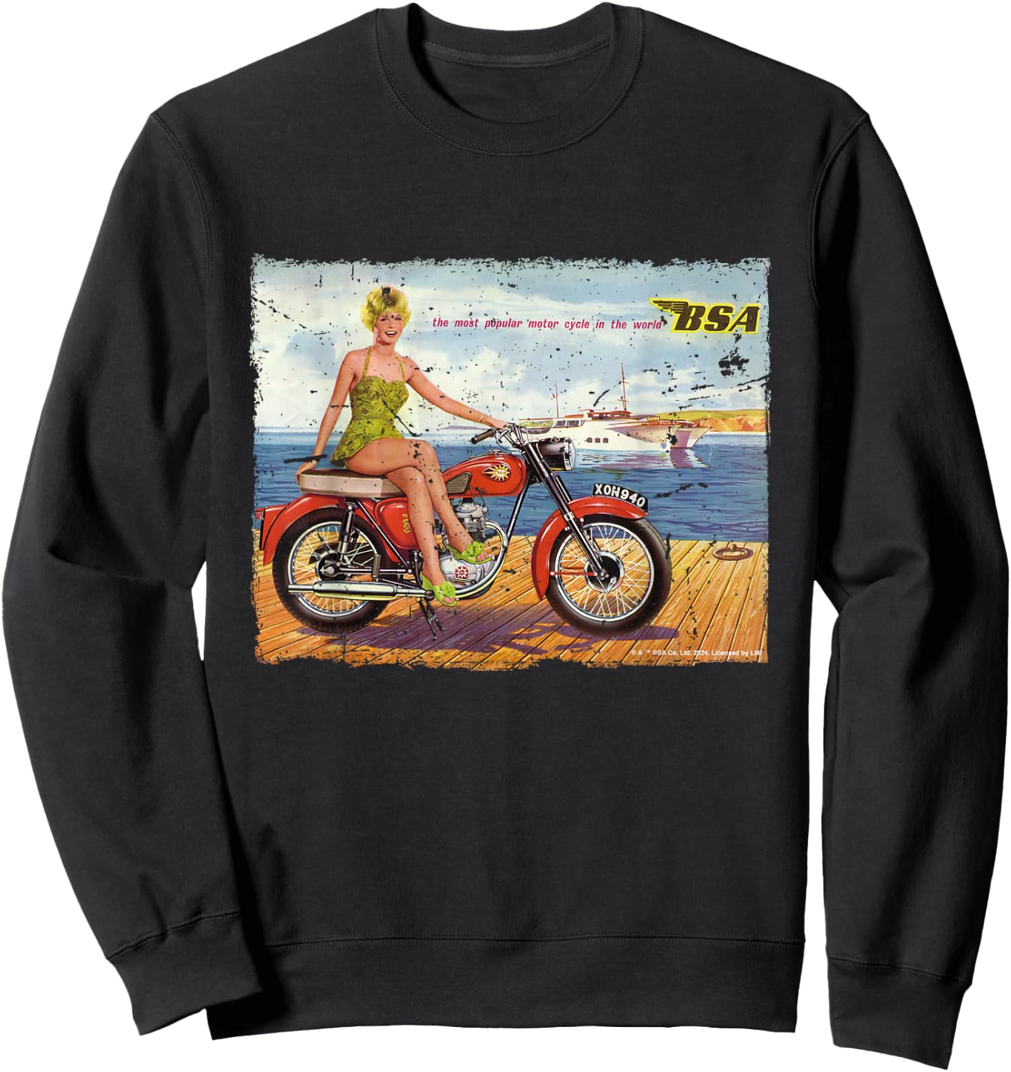 BSA C15 Star 1962 Motorcycle Dockside Ad Sweatshirt - Sweatshirt | Black