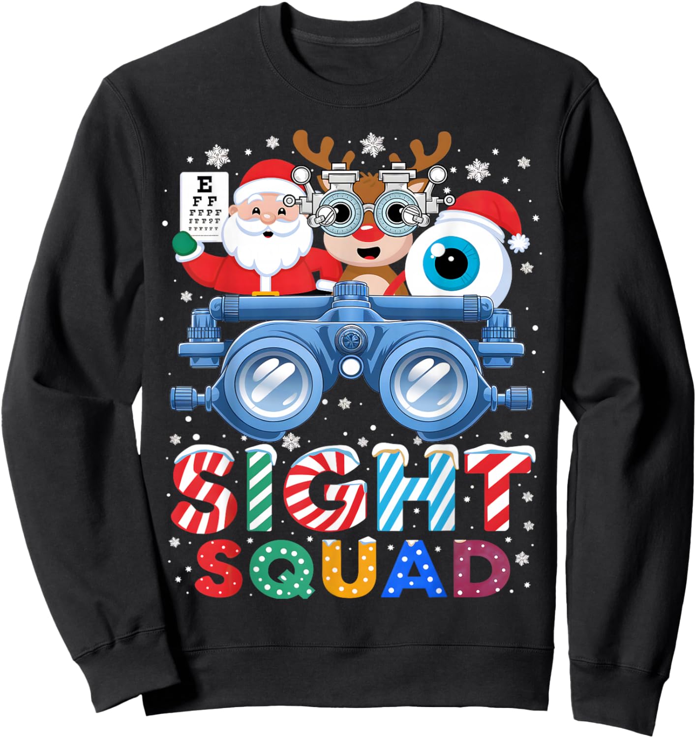 Sight Squad Christmas Optometrist Shirt Eye Doctor Optician Sweatshirt - Sweatshirt | Black