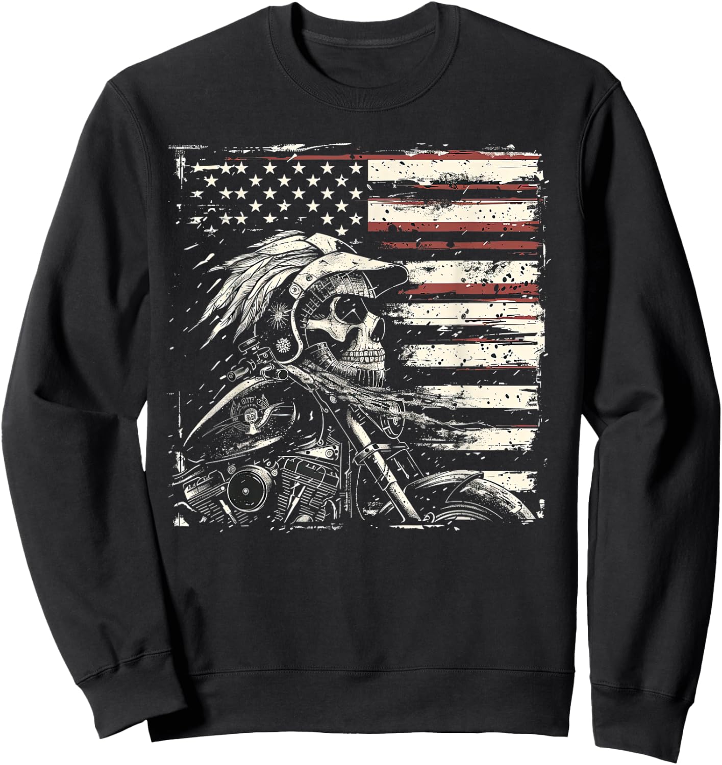 Native American Bikes Motorcycle Indian Bikers Old Classic Sweatshirt - Sweatshirt | Black