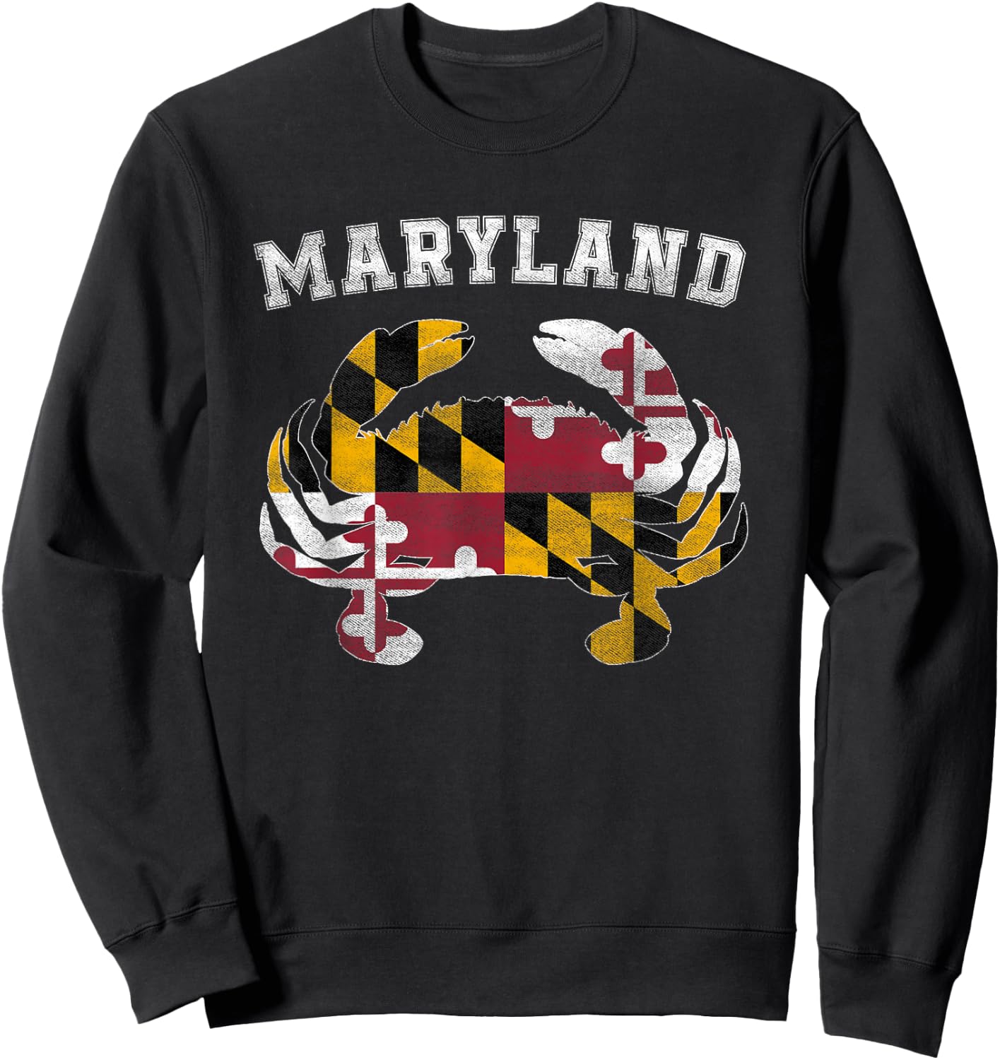 Maryland Flag Blue Crab T Shirt State Pride Retro Shirt Sweatshirt - Sweatshirt | Black