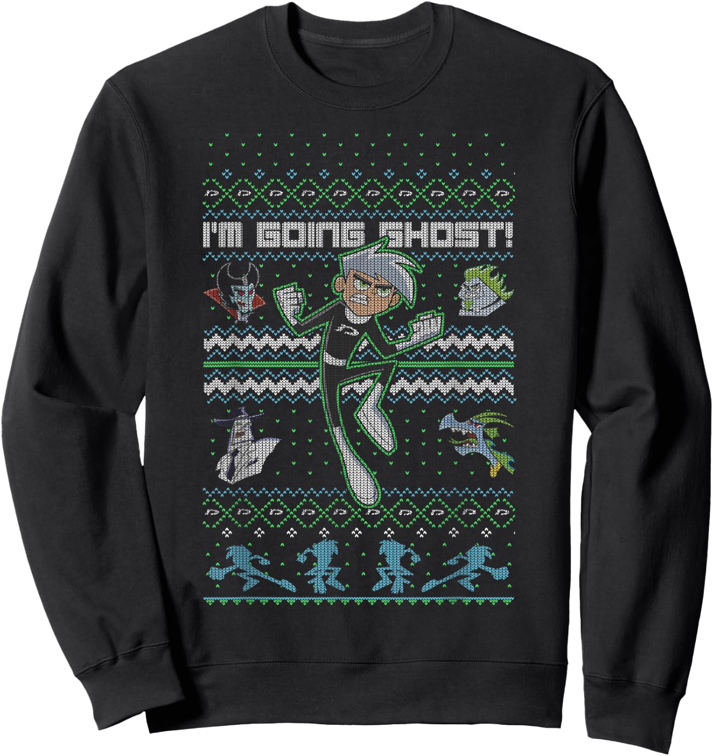 Danny Phantom Christmas I'm Going Ghost Ugly Sweater Sweatshirt - Sweatshirt | Black