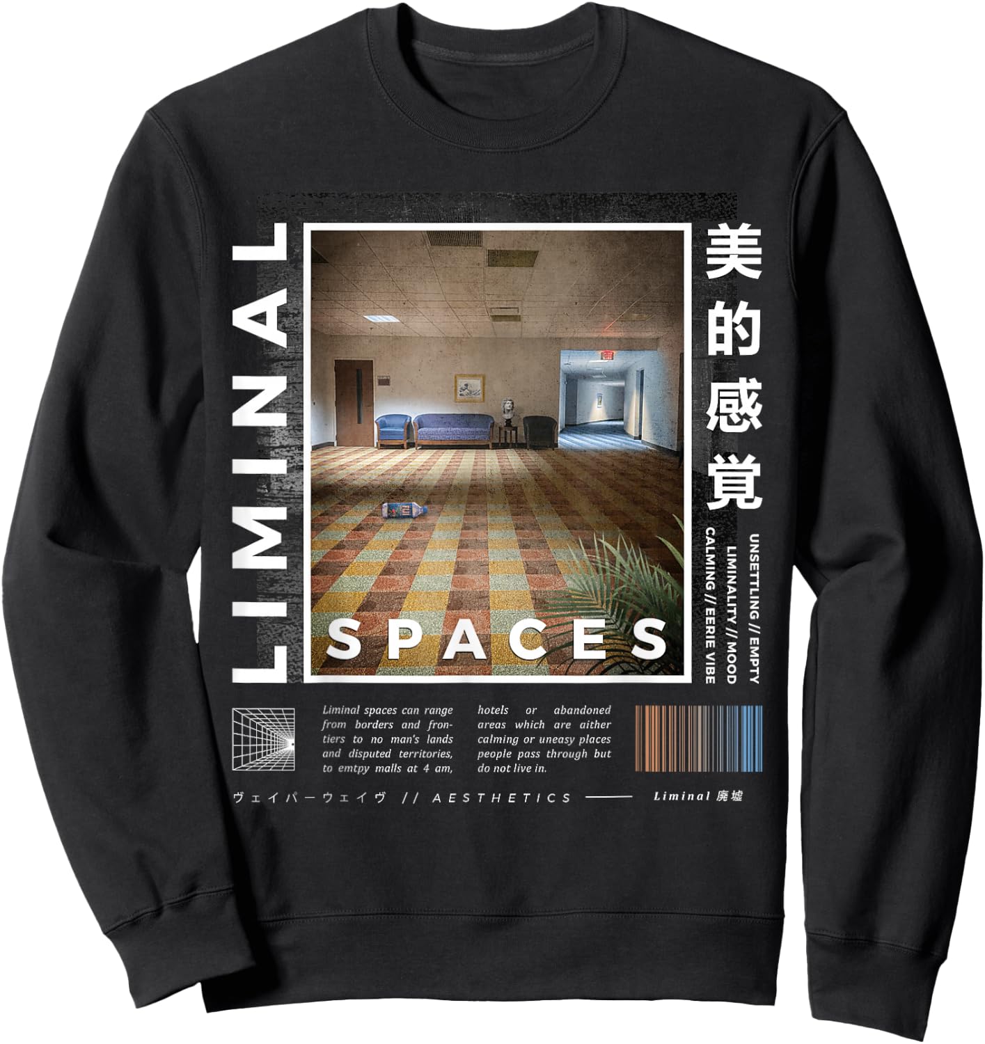 Liminal Spaces, Vaporwave, Retro Sweatshirt - Sweatshirt | Black