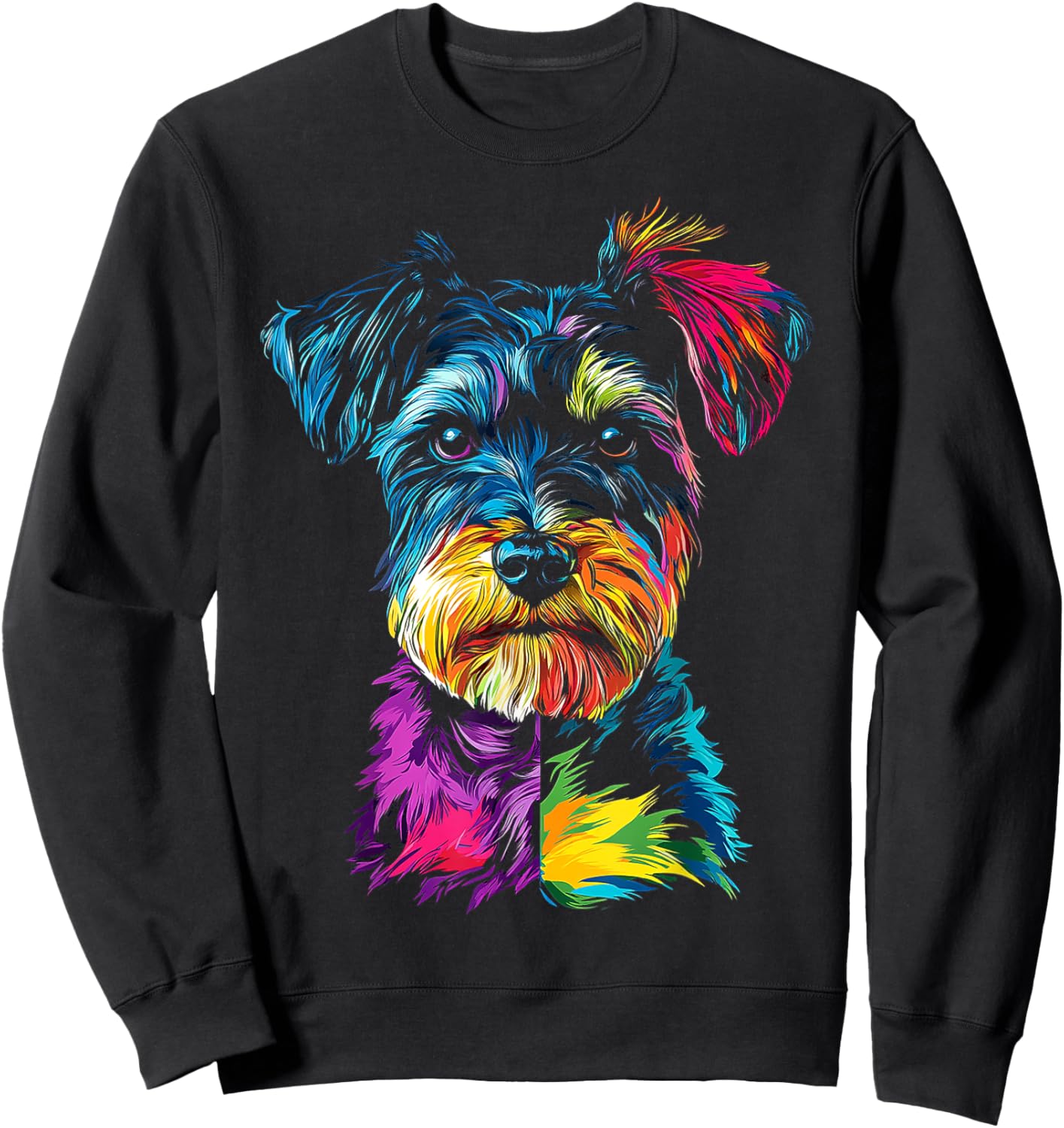 Schnauzer Dog Motif Pet Art Schnauzer Sweatshirt - Sweatshirt | Black
