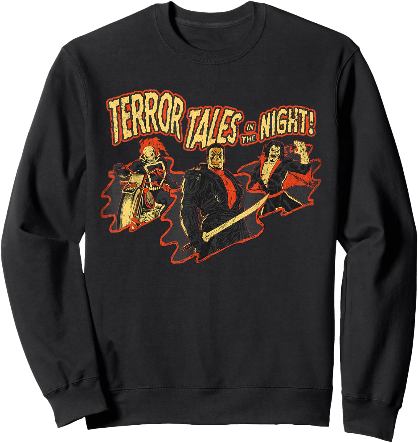 Marvel Blade Ghost Rider & Morbius Terror Tales in The Night Sweatshirt - Sweatshirt | Black