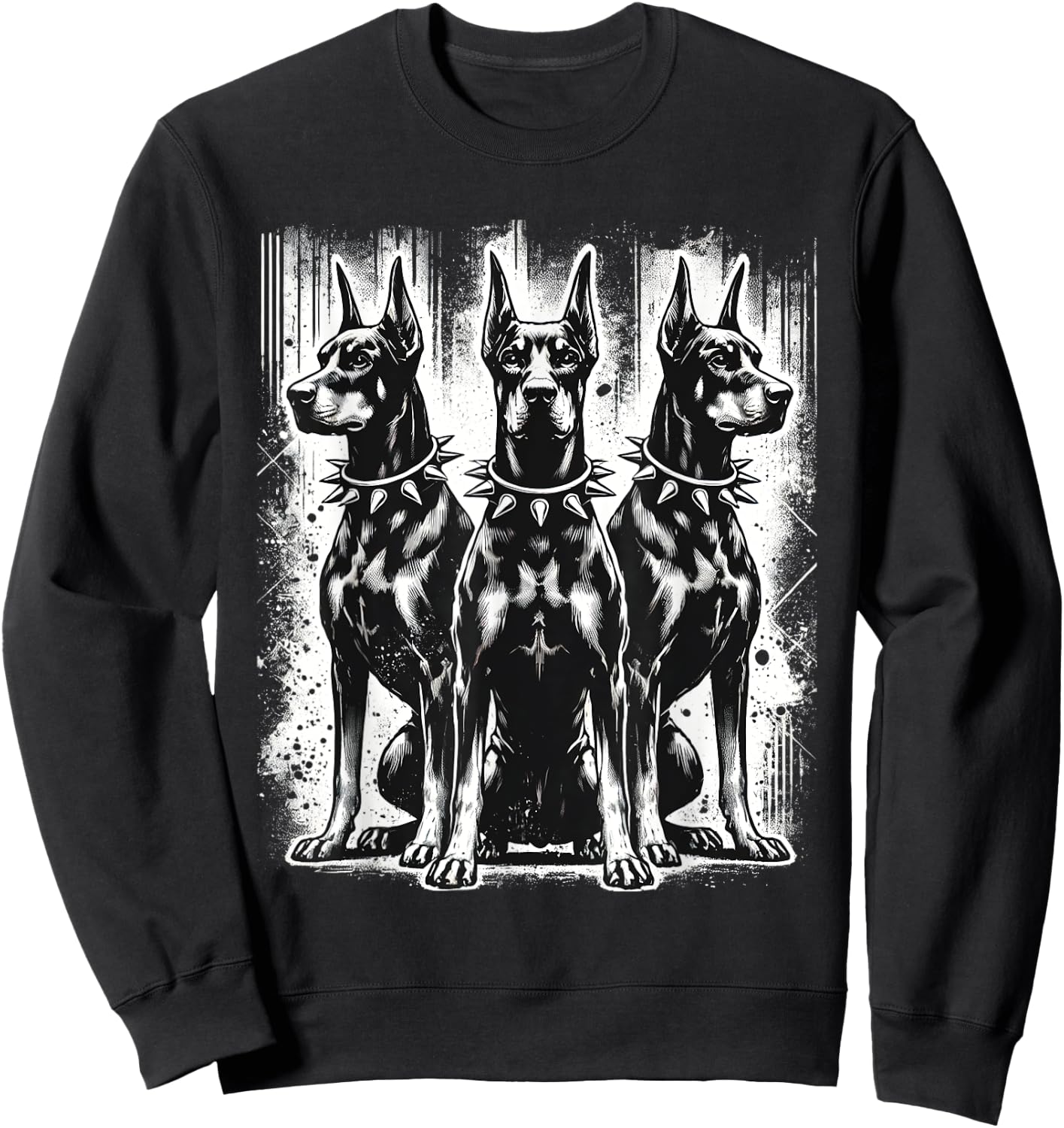 Doberman Pinscher Black and White Dog Lovers Sweatshirt - Sweatshirt | Black