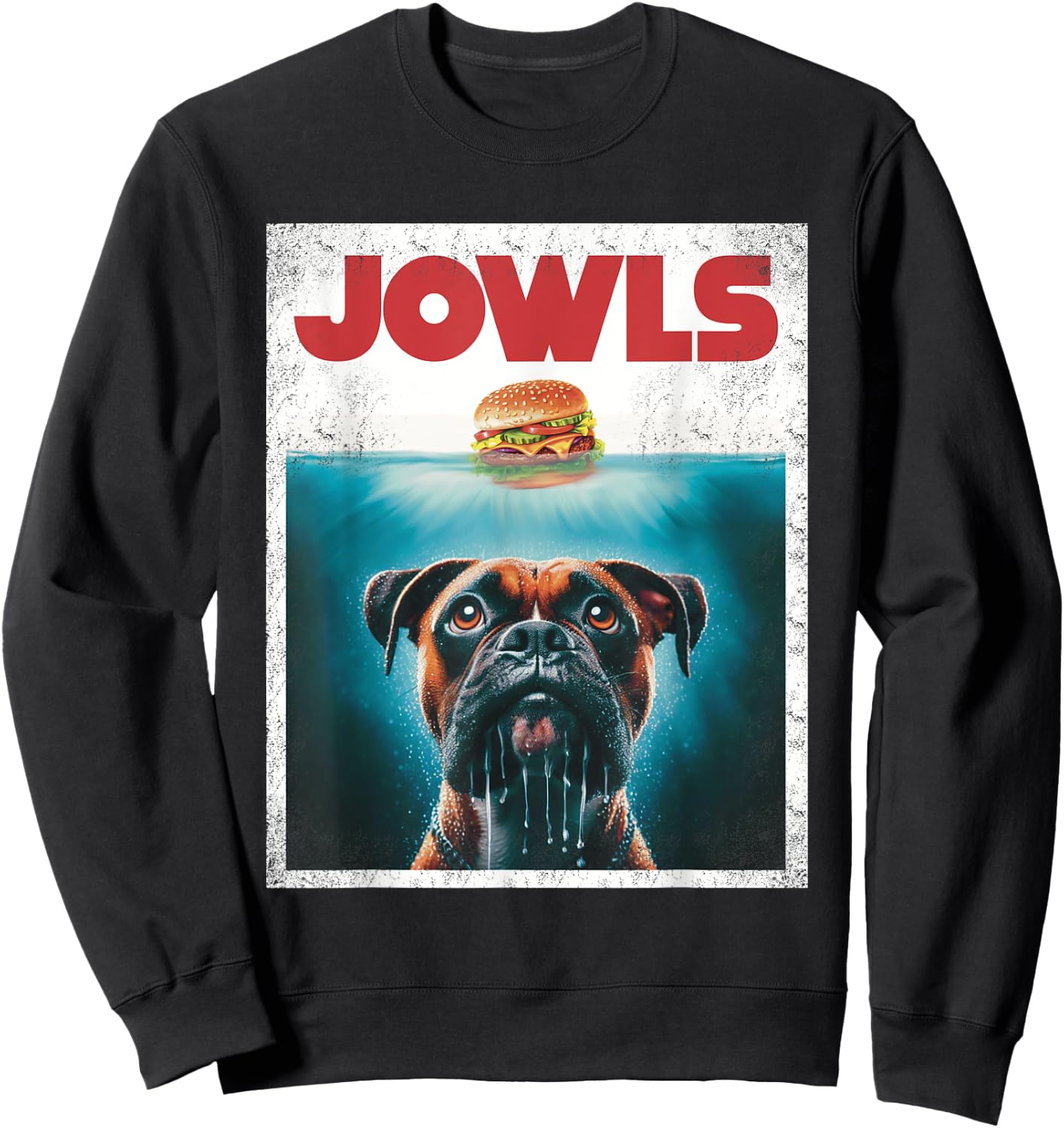 Funny Boxer Brown Brindle Jowls Burger, Wigglebutt Dog Mom Men Women Girls Kids Sweatshirt - Sweatshirt | Black