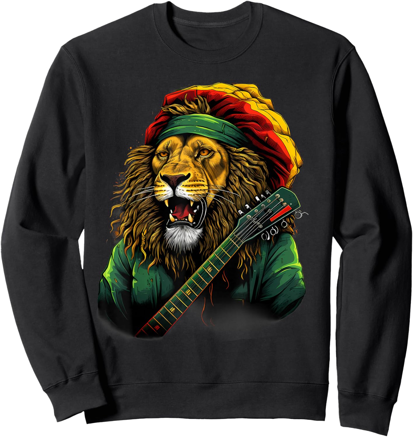 Rasta Reggae Lion Rastafarian Pride Rasta Roots Rastafari Sweatshirt - Sweatshirt | Black
