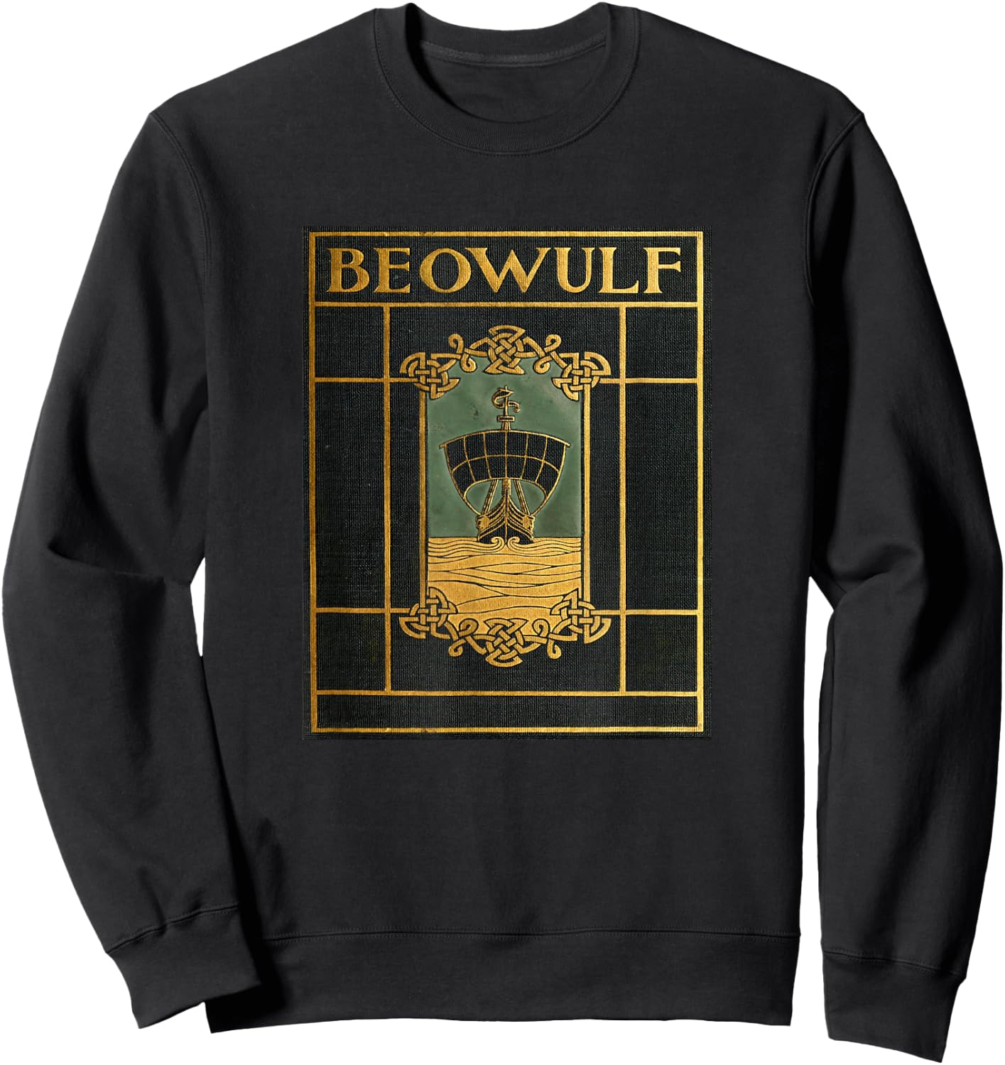 English and Viking Epic Poem Beowulf , -Adults, Black, Small, Short Sleeve Sweatshirt - Sweatshirt | Black