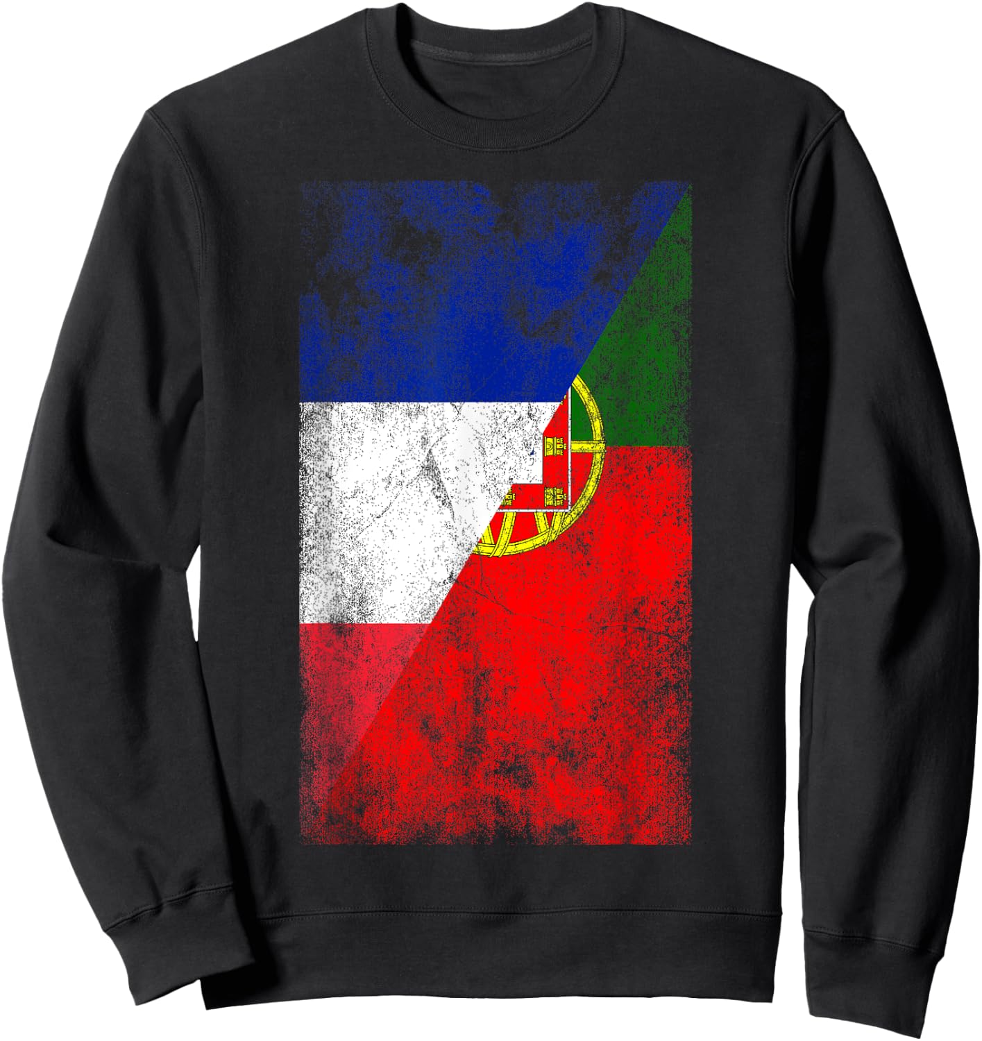 France & Portugal Flags - French Portuguese Sweatshirt - Sweatshirt | Black
