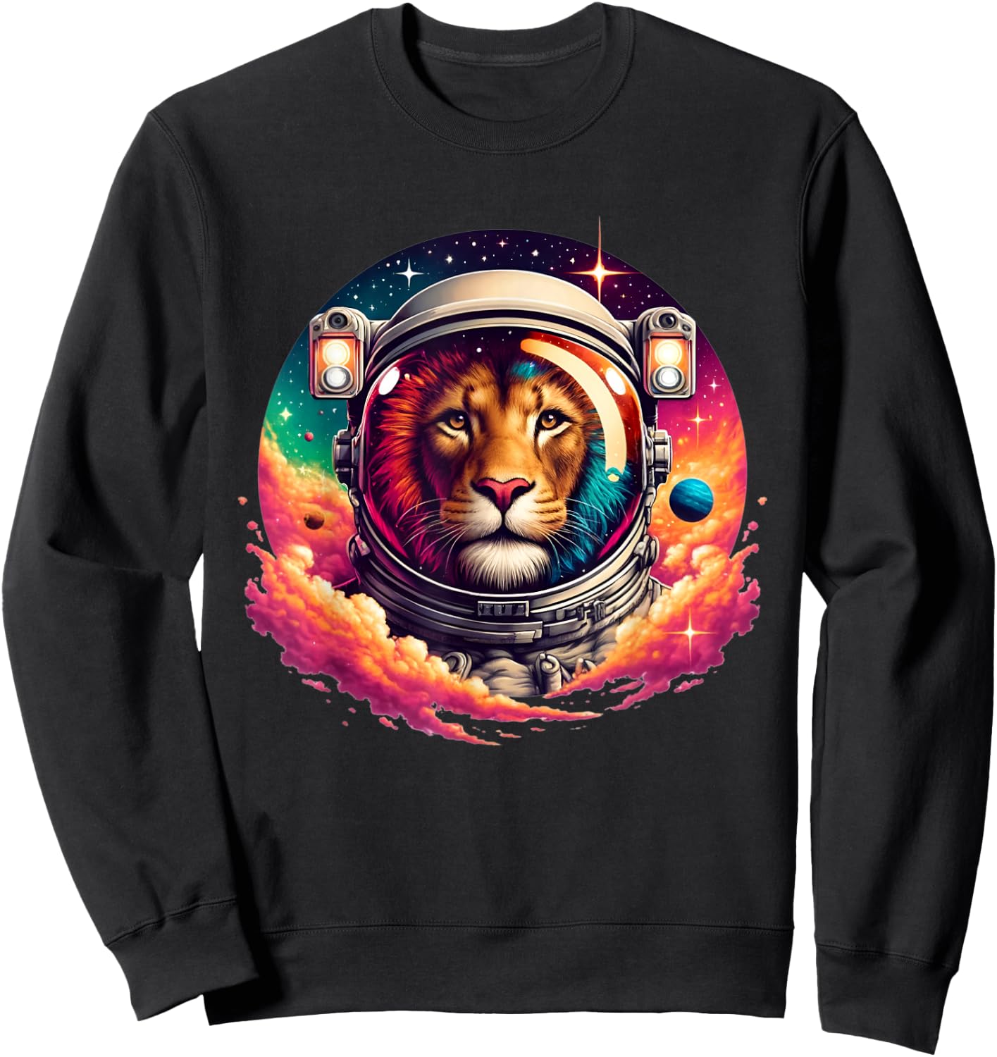 Lion Astronaut Space Hiker Sweatshirt - Sweatshirt | Black