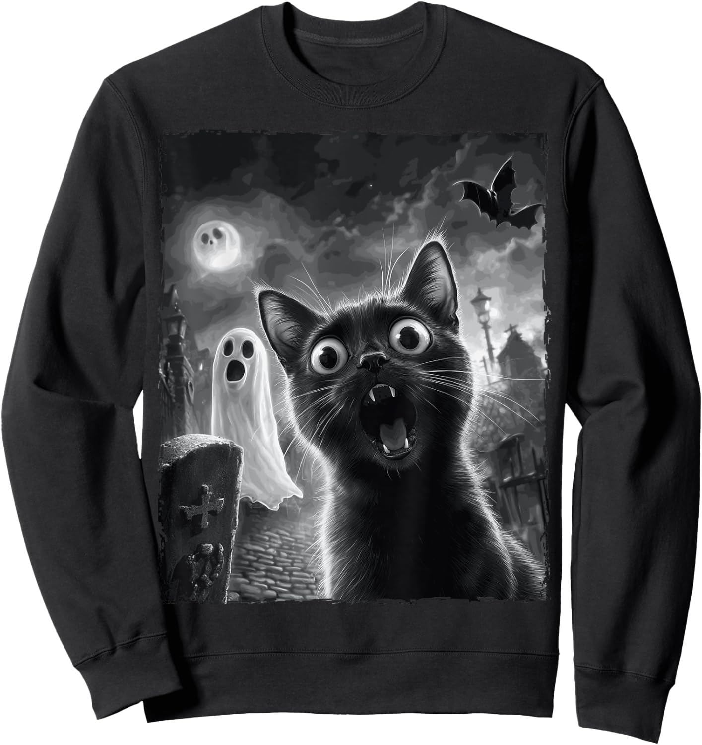 Funny Cat Halloween Sweatshirt - Sweatshirt | Black
