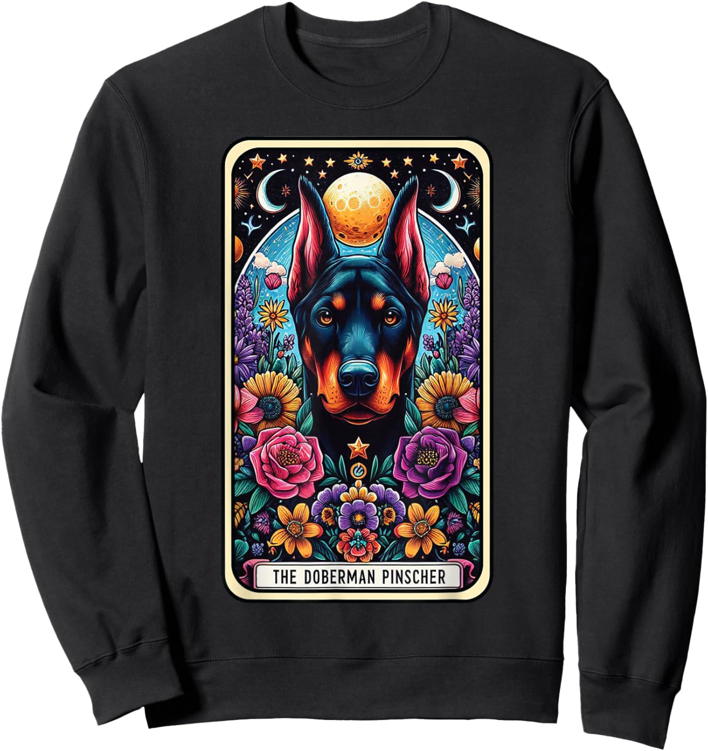 The Doberman Pinscher Tarot Card Dog Sweatshirt - Sweatshirt | Black